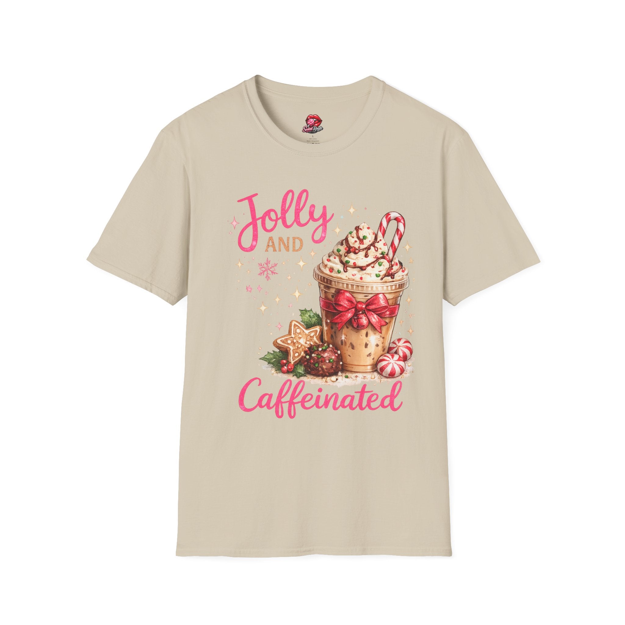 Jolly and Caffeinated Christmas T-Shirt