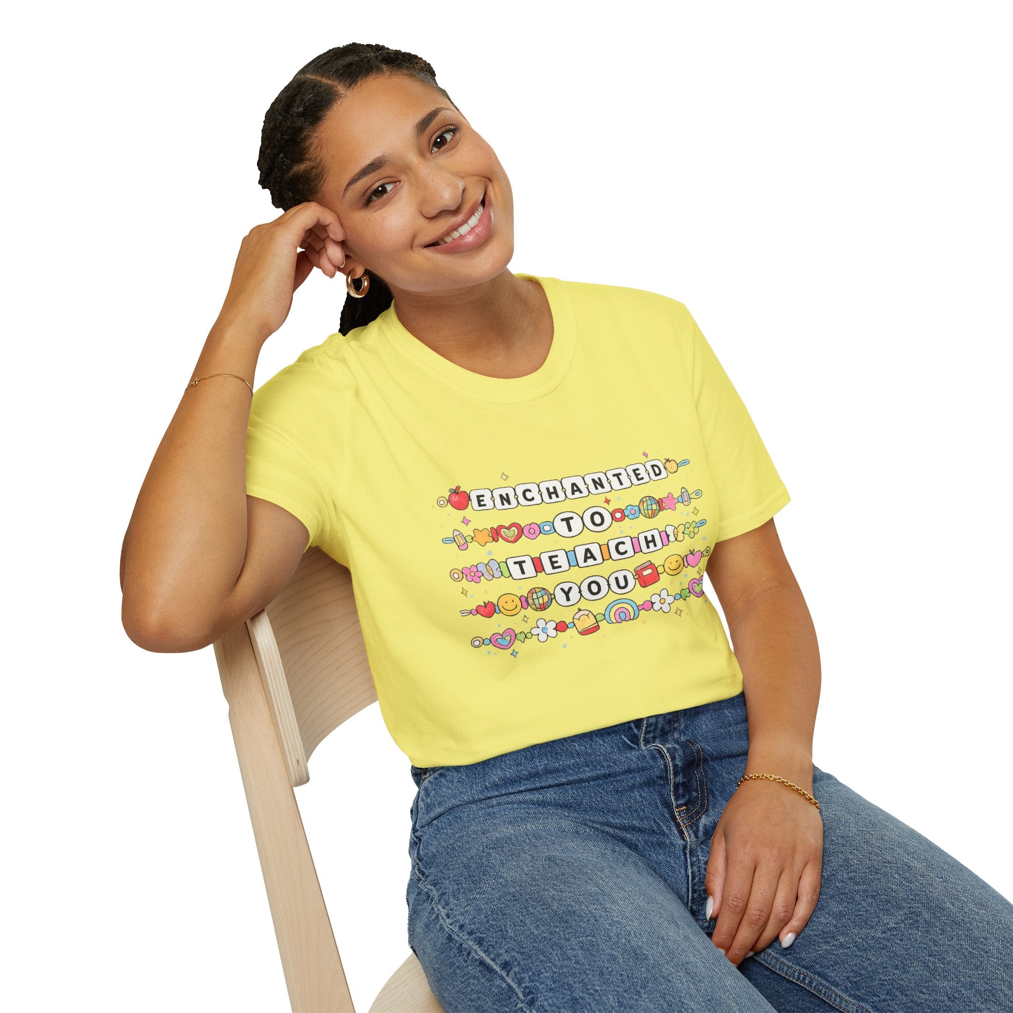 Enchanted to Teach You Teacher T-Shirt | Cute Rainbow Teacher Shirt | Back to School Tee | Teacher Appreciation Gift