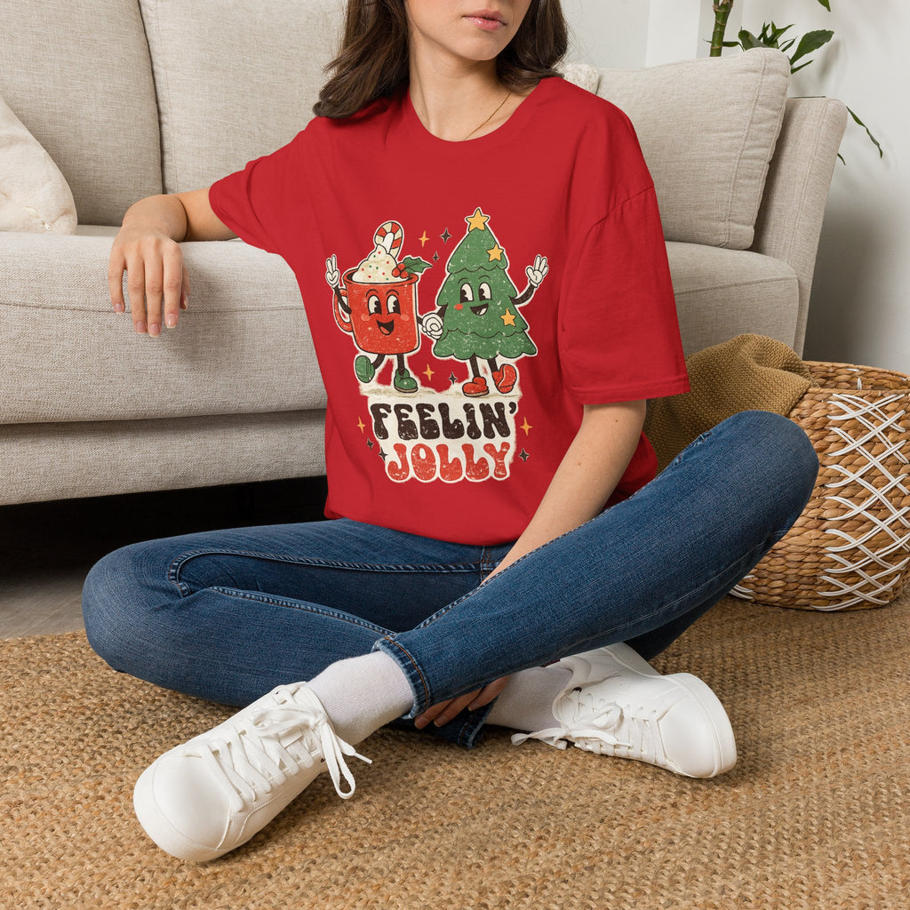 Feelin' Jolly mug and Christmas tree T-Shirt