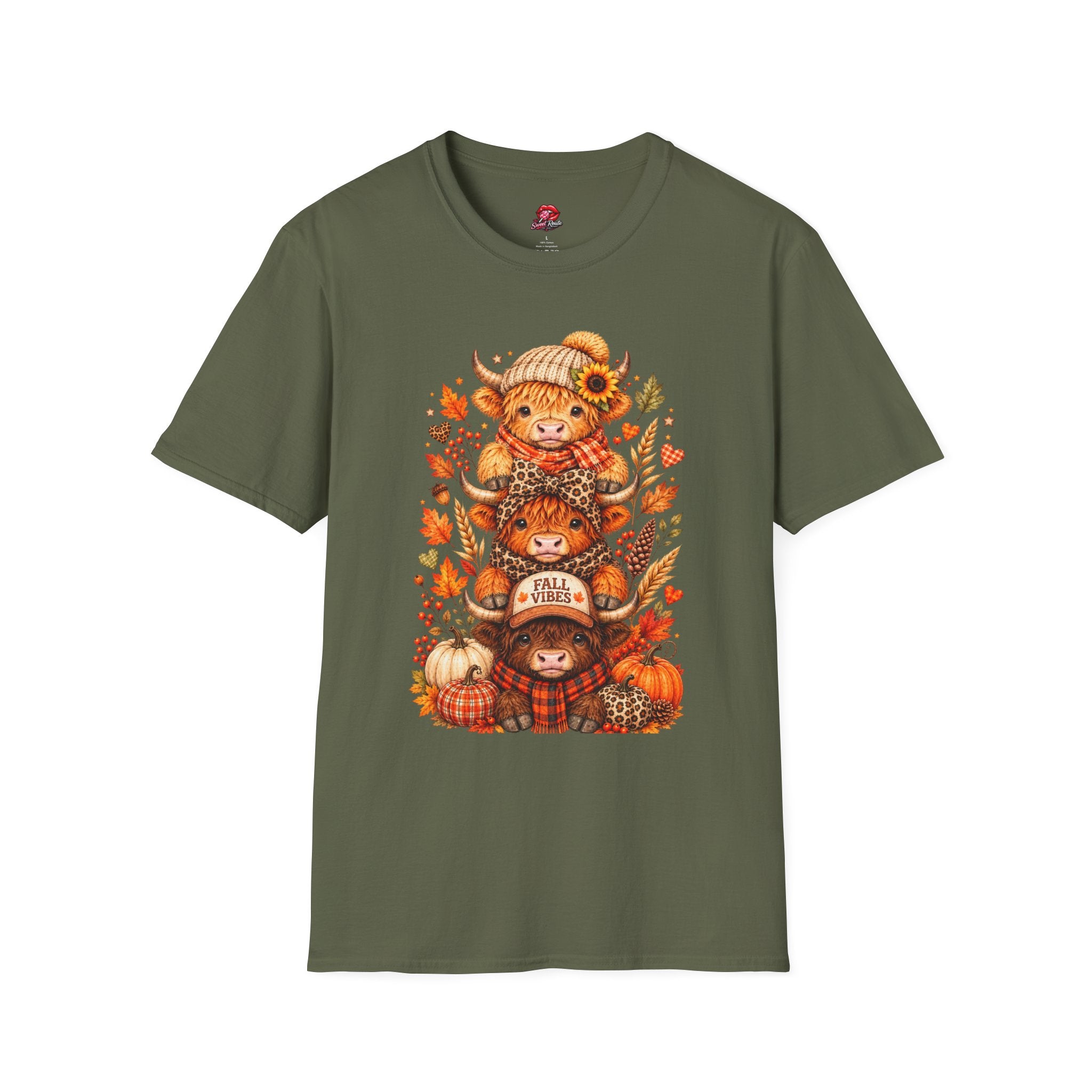 Autumn Highland Cow Stack T-Shirt