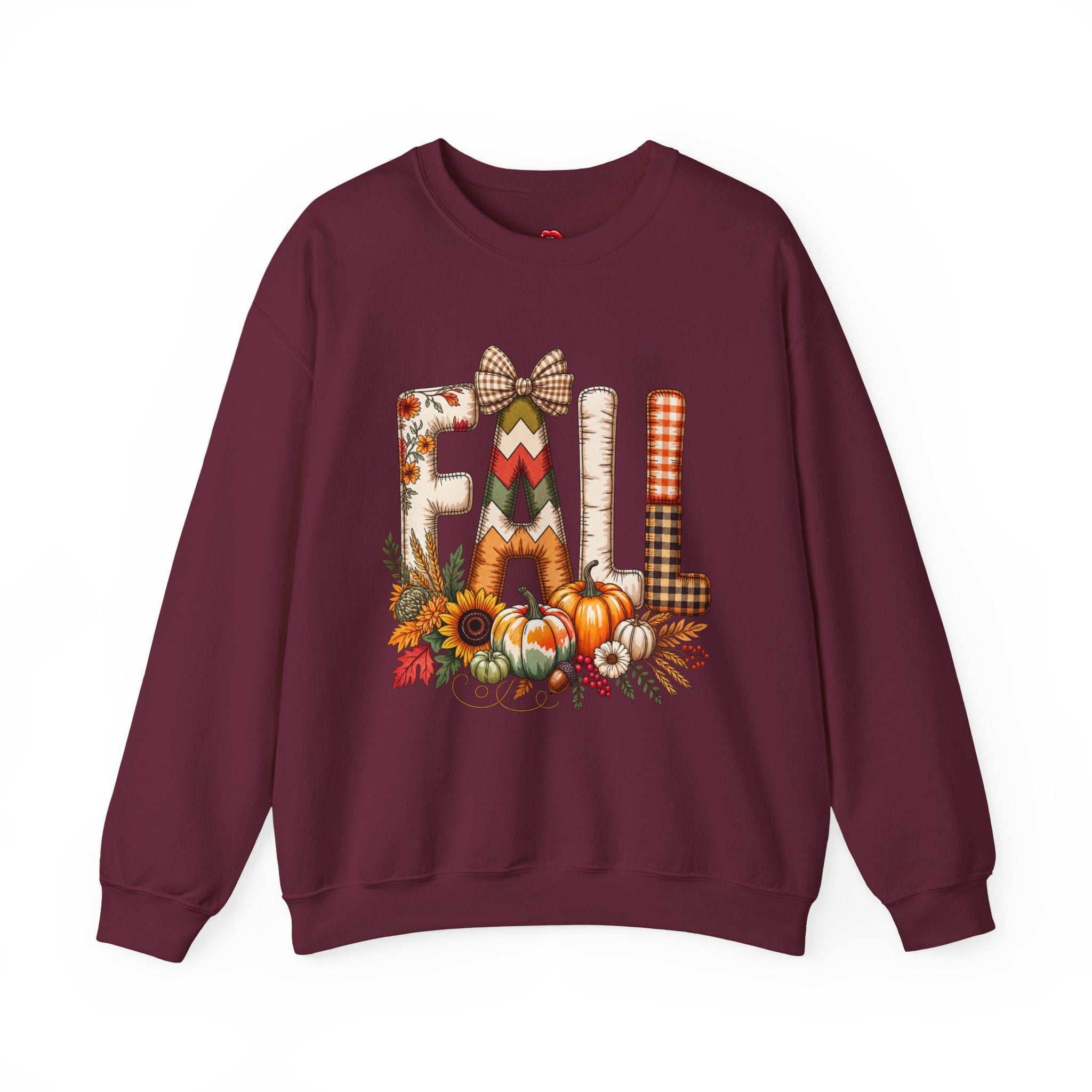 Autumn Pumpkins & Plaid Lettering Crewneck