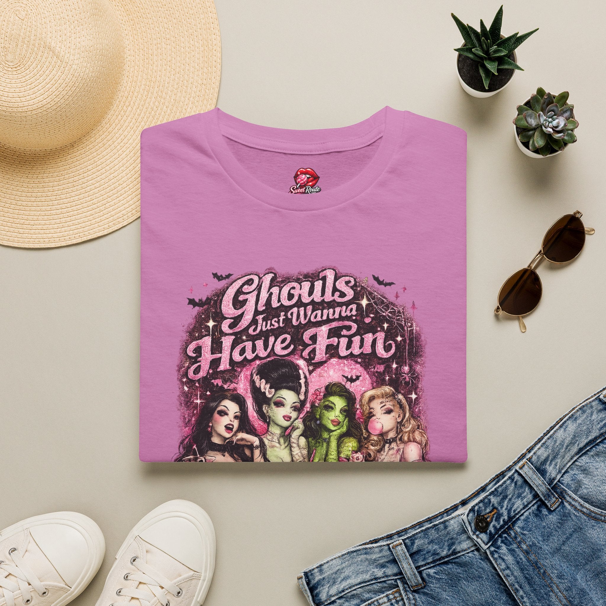 Ghouls Just Wanna Have Fun Shirt | Retro Pinup Monster Halloween T-Shirt | Vintage Cute Spooky Season Tee | Funny Halloween Graphic Shirt