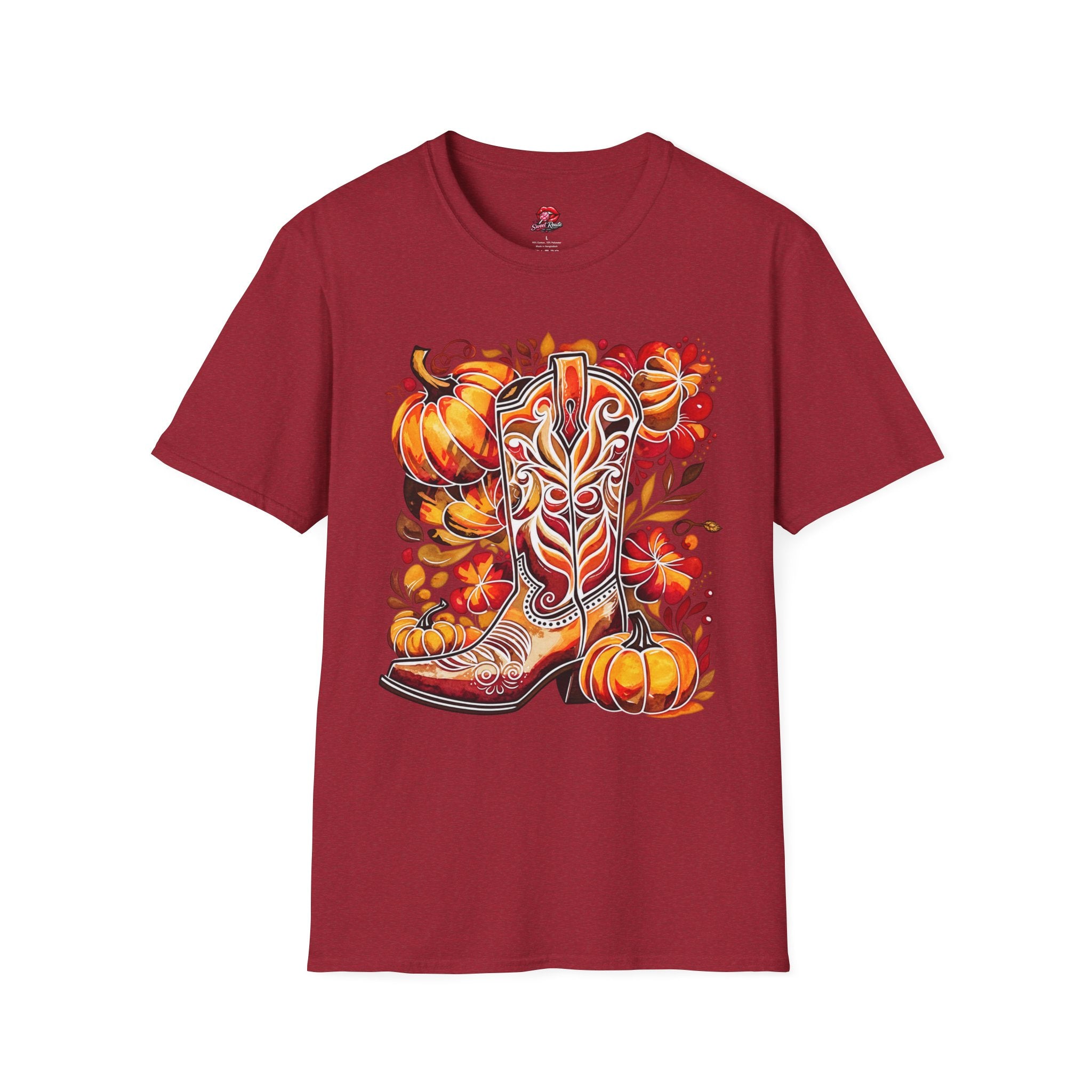 Autumn Cowgirl Boots Pumpkin T-Shirt