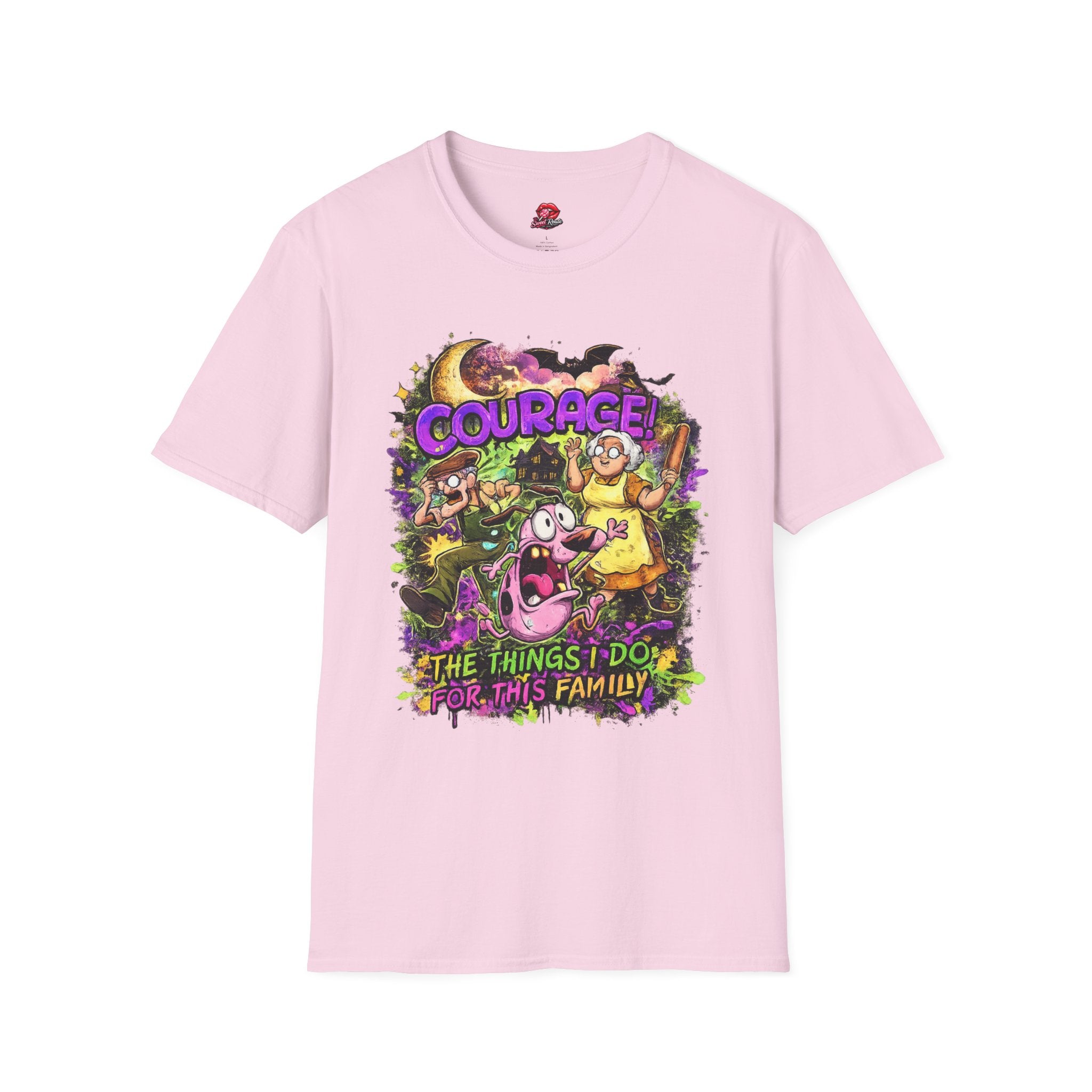 Courage! Graphic T-Shirt — Retro Cartoon Family TV Print