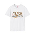 Teach Love Inspire Leopard Heart Teacher T-Shirt | Inspirational Teacher Appreciation Gift | Cute Back to School Graphic Tee