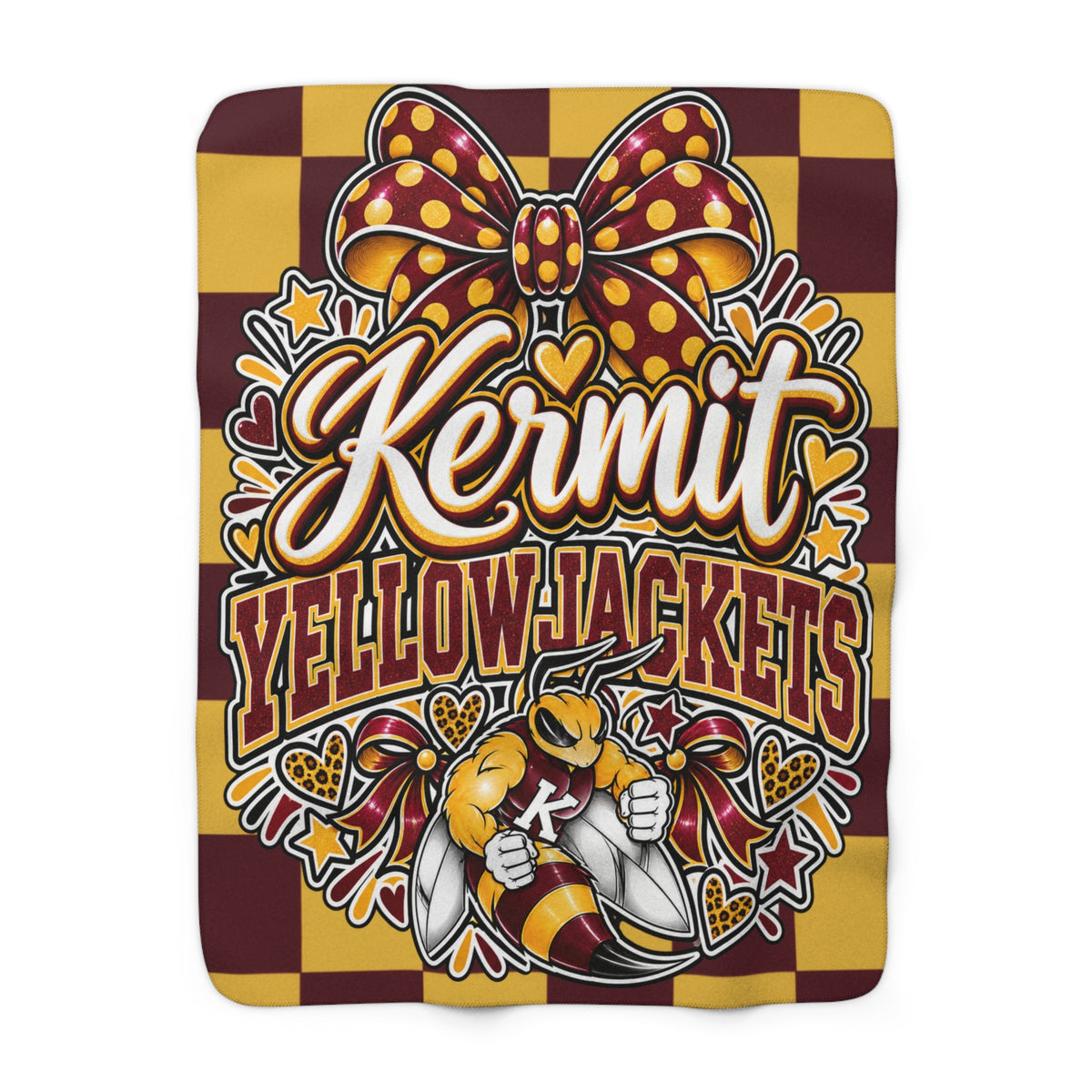 Kermit Yellowjackets Sherpa Fleece Blanket