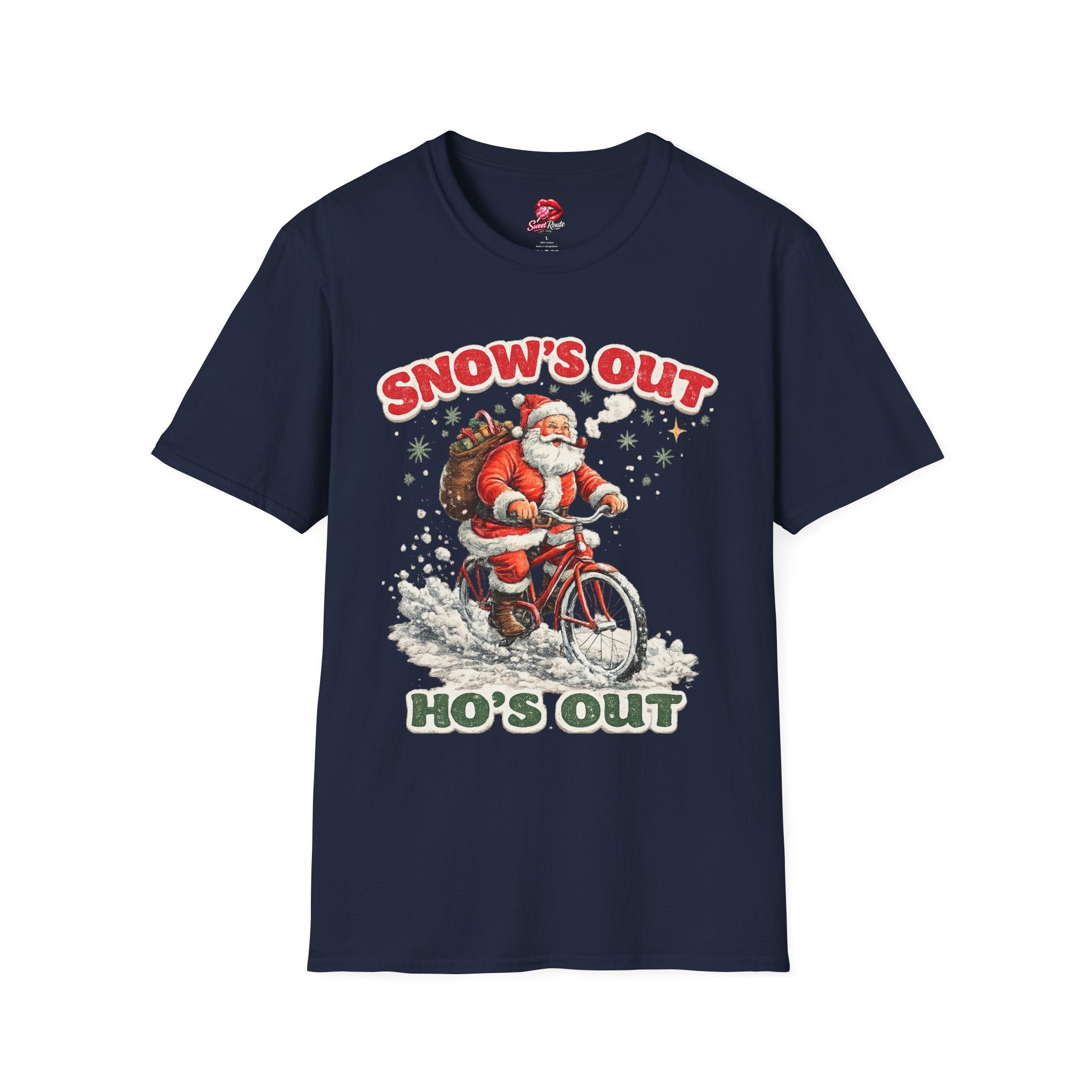Snow's Out Santa Christmas Holiday Graphic Tee