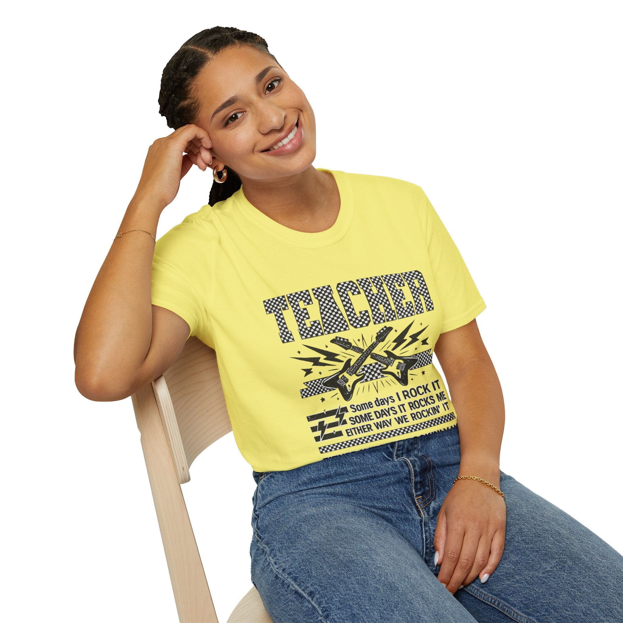 Teacher Rock T-Shirt | Retro Guitar Teacher Shirt | Vintage Rock & Roll Classroom Tee | Funny Teacher Gift