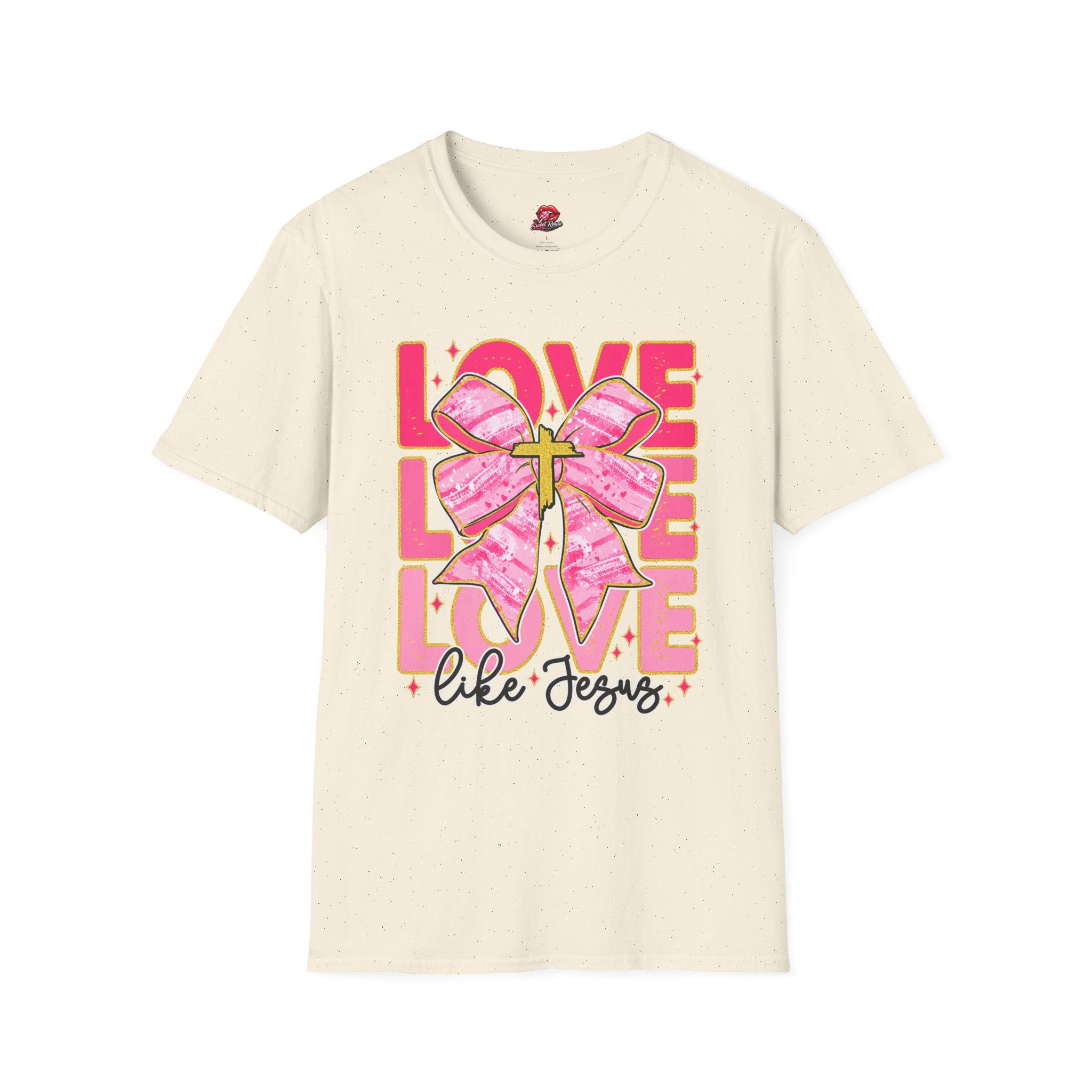 Love Like Jesus Pink Bow Graphic Tee