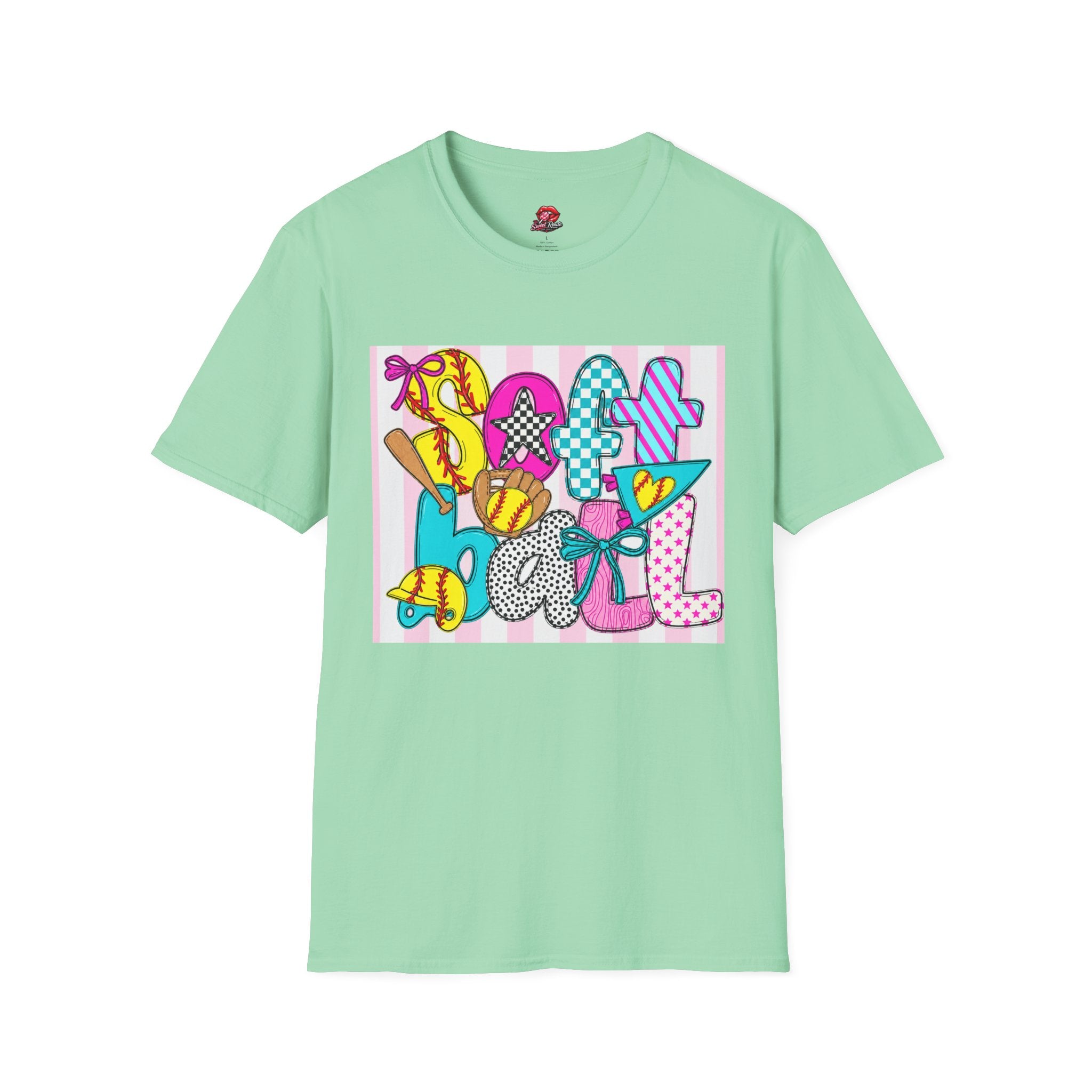 Colorful Pop Art Softball Tee