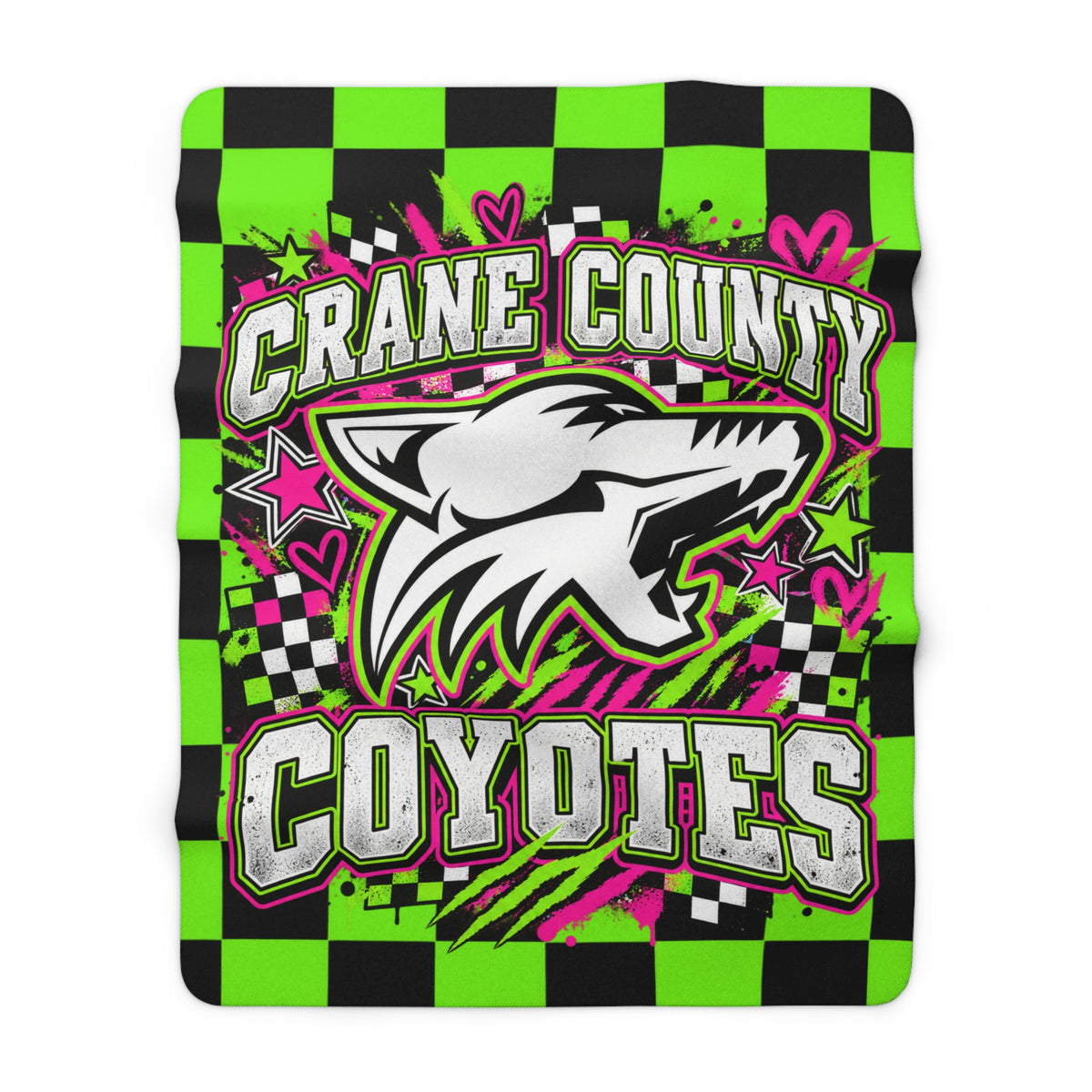 Crane County Coyotes Sherpa Blanket