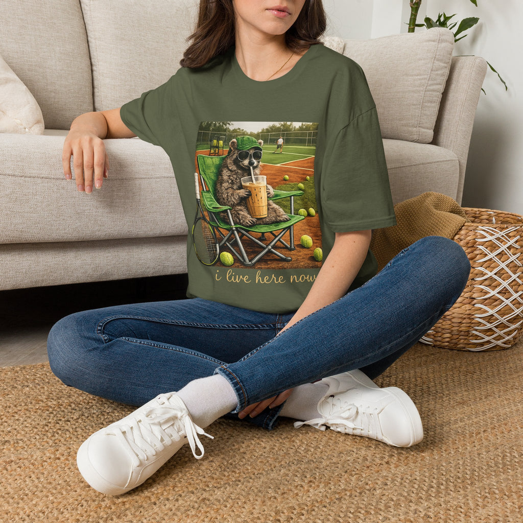 I Live Here Now Tennis Tee