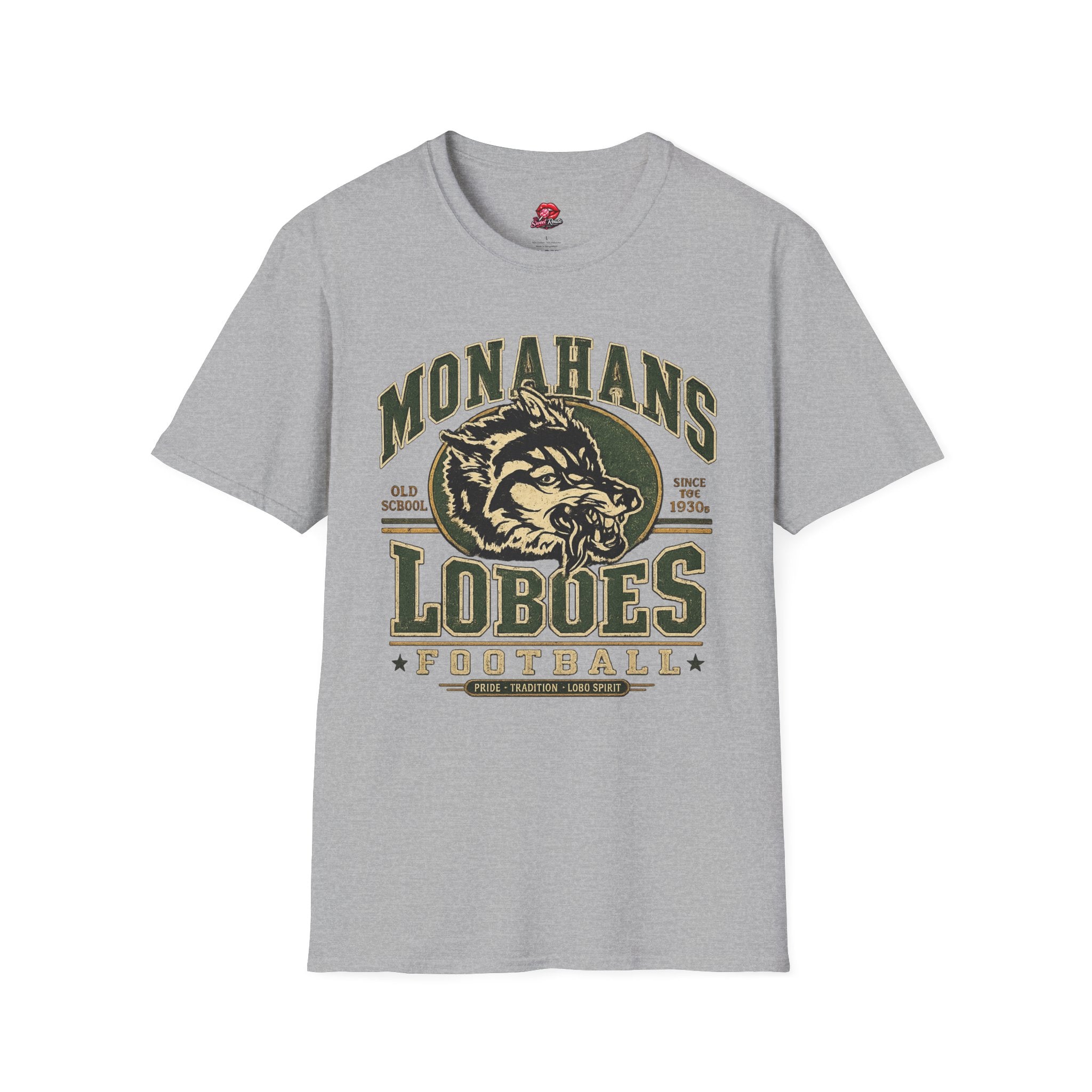Monahans Loboes Vintage Mascot Football T-Shirt
