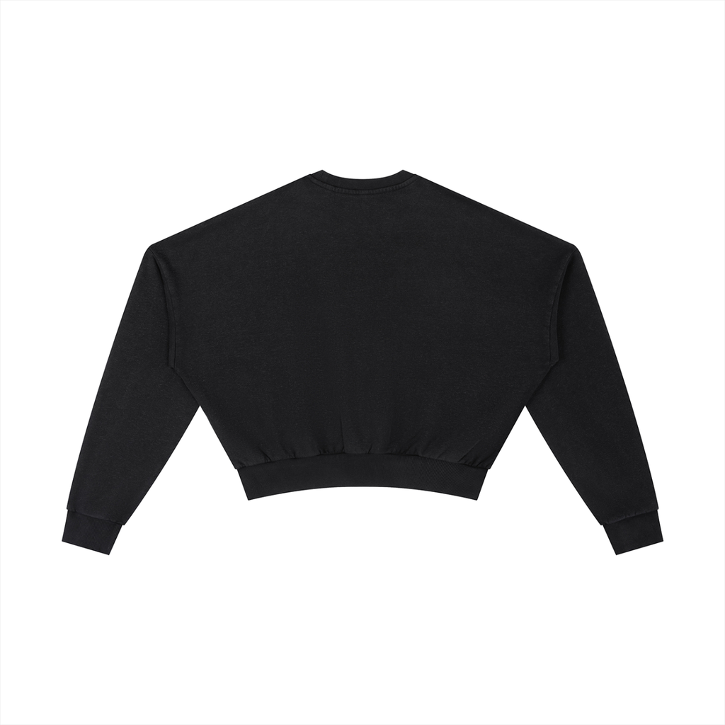 Sweet Route Vintage Washed Cropped Sweatshirt