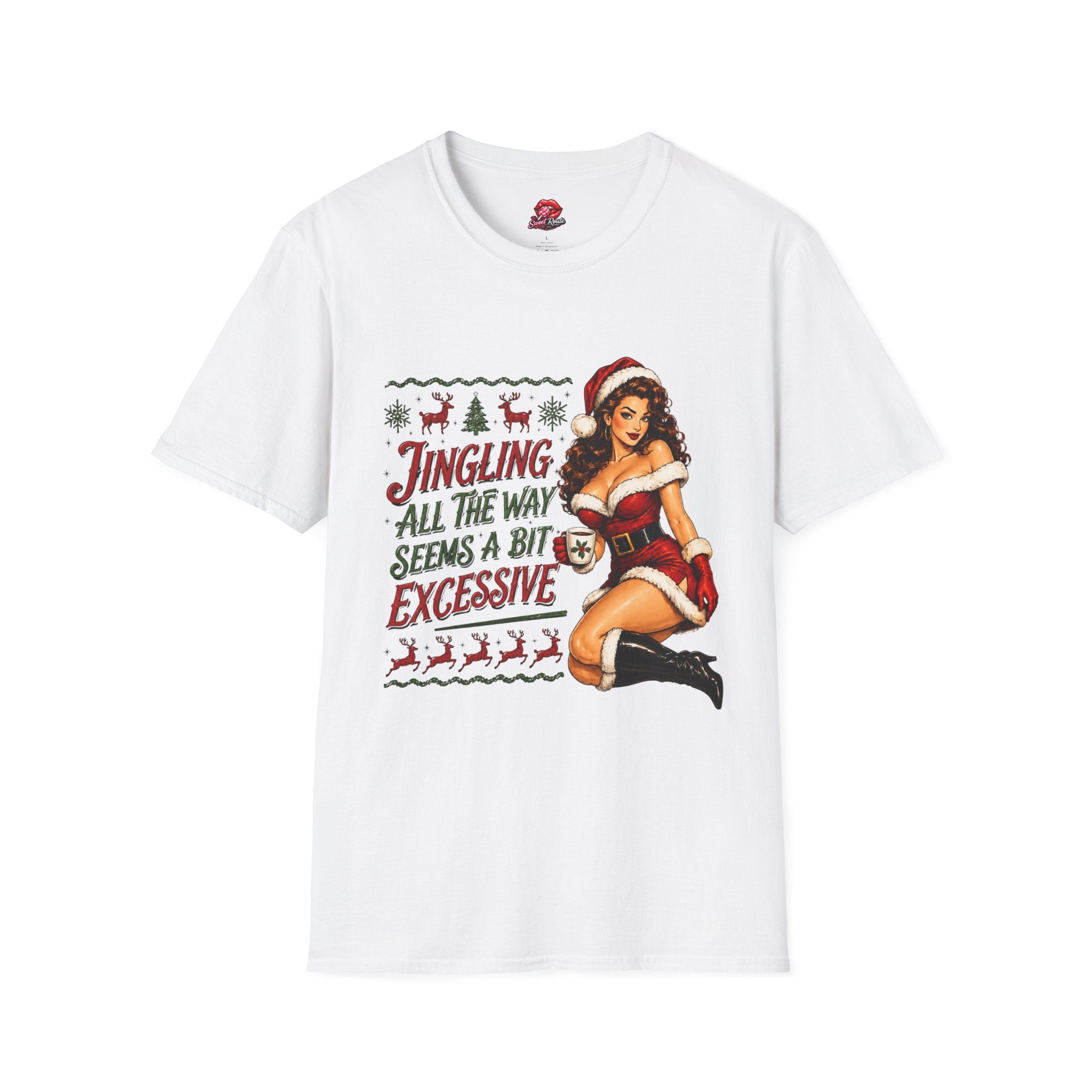 Jingling All The Way Pinup Santa T-Shirt