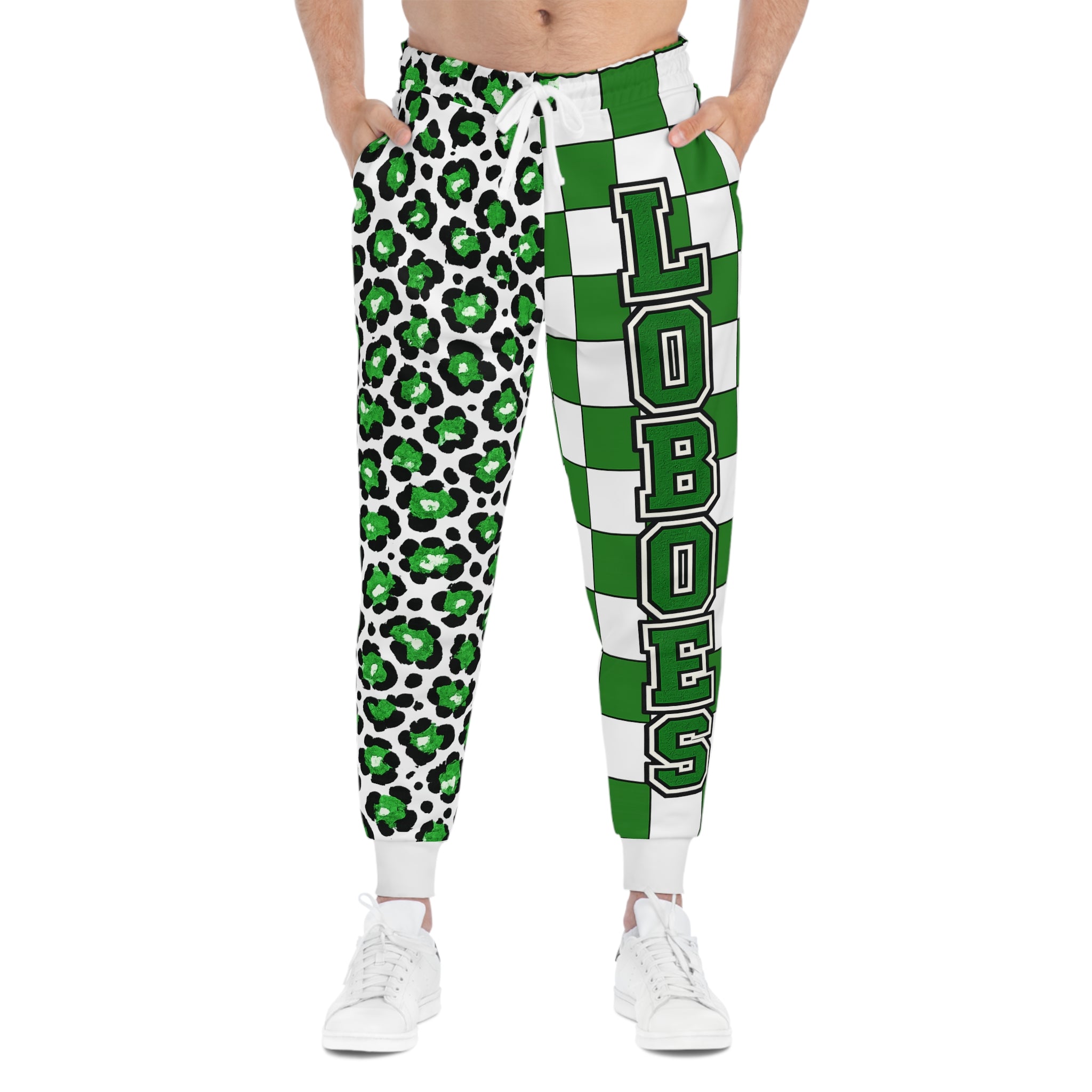 Loboes Green Check & Leopard Athletic Joggers