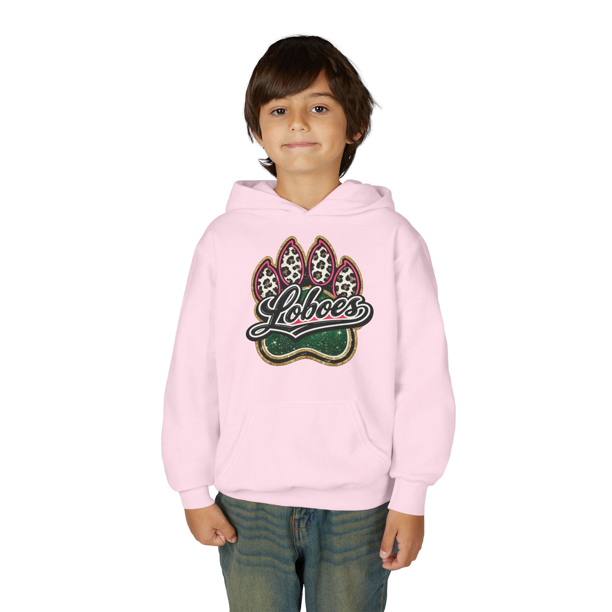 Youth Hoodie with 'Loboes' Paw