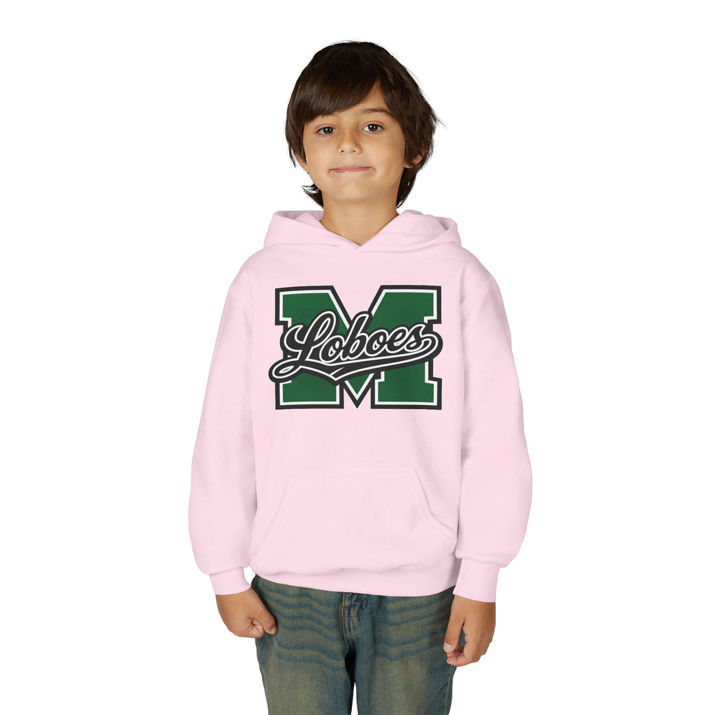 Youth Hoodie — 'M Loboes' Varsity Letterman School Spirit Pullover