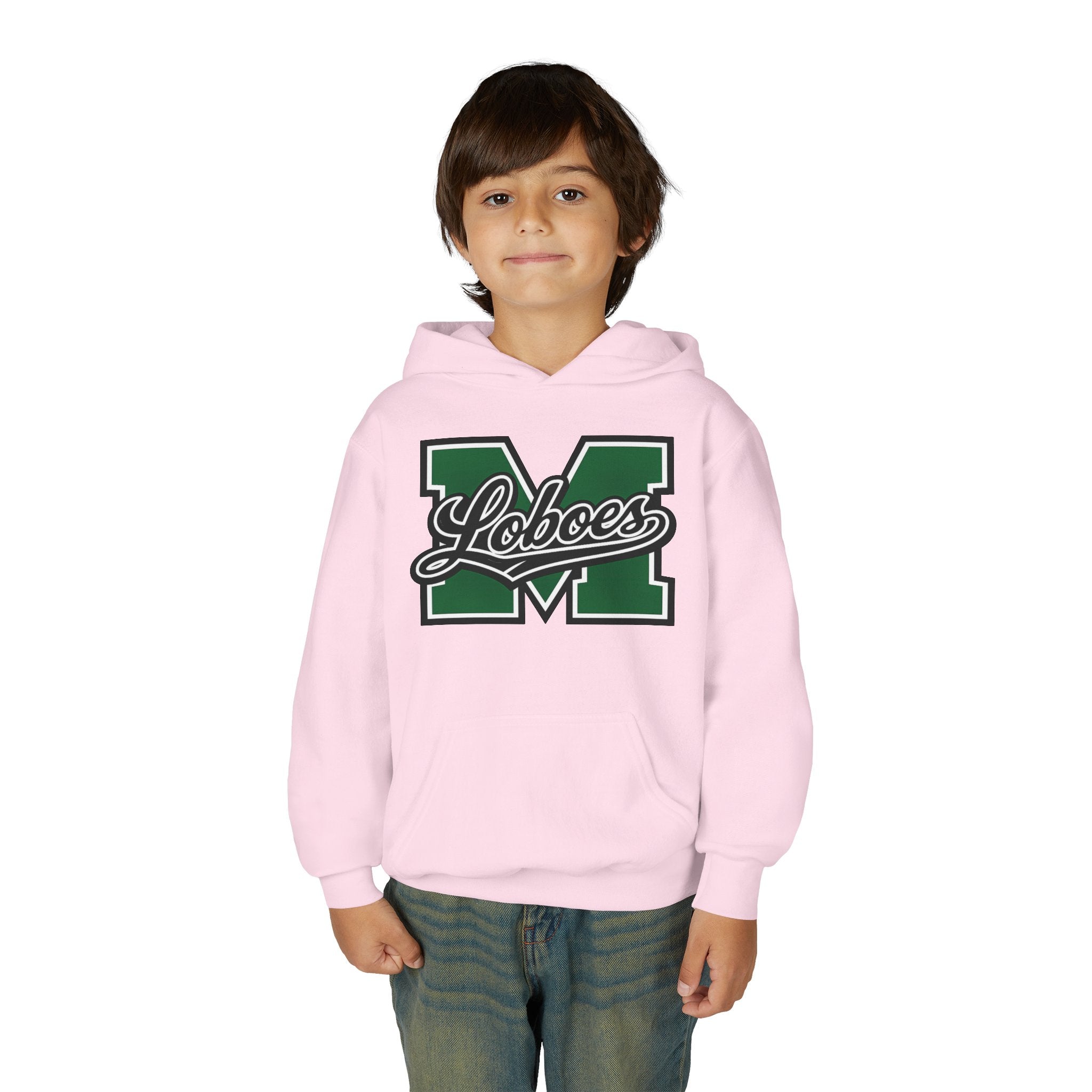 Youth Hoodie — 'M Loboes' Varsity Letterman School Spirit Pullover