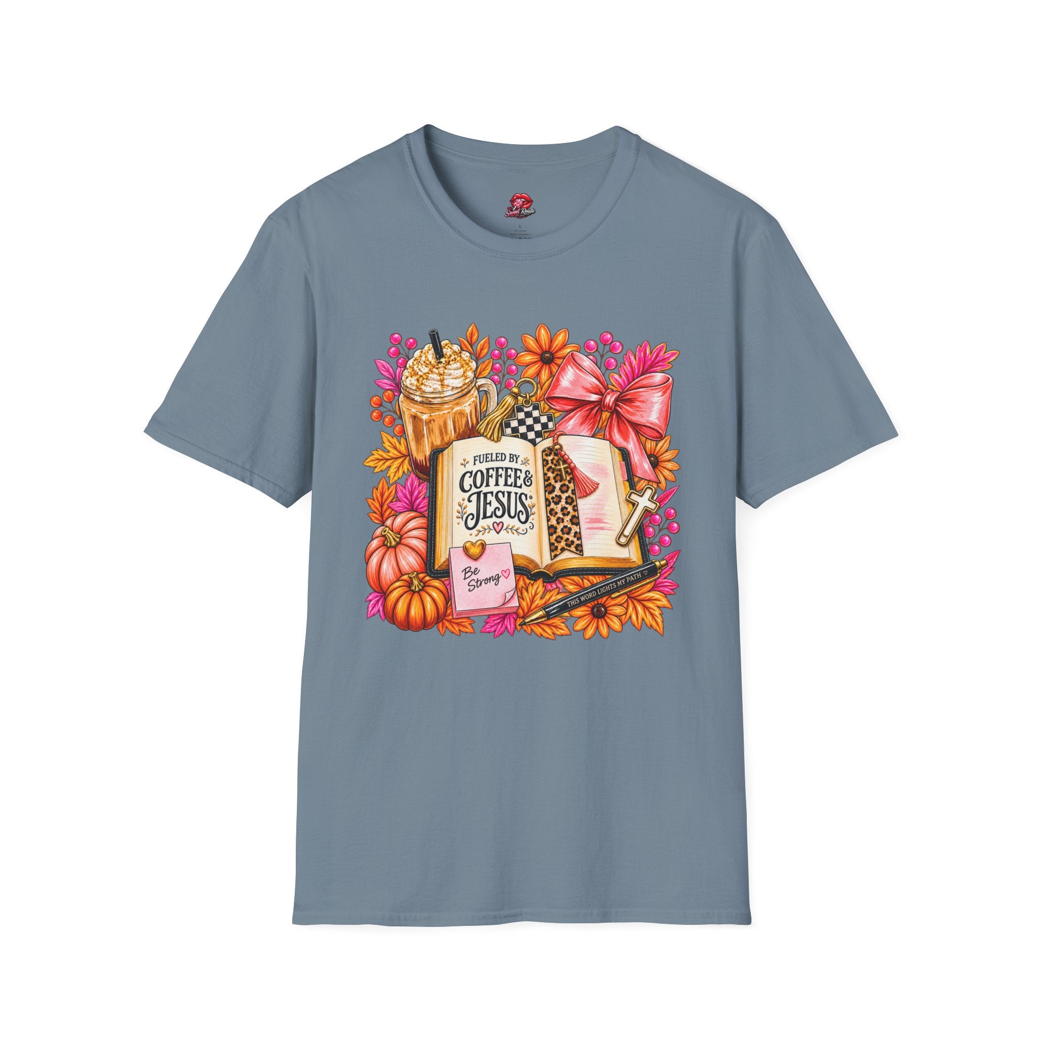 Fueled by Coffee & Jesus Autumn Floral Tee