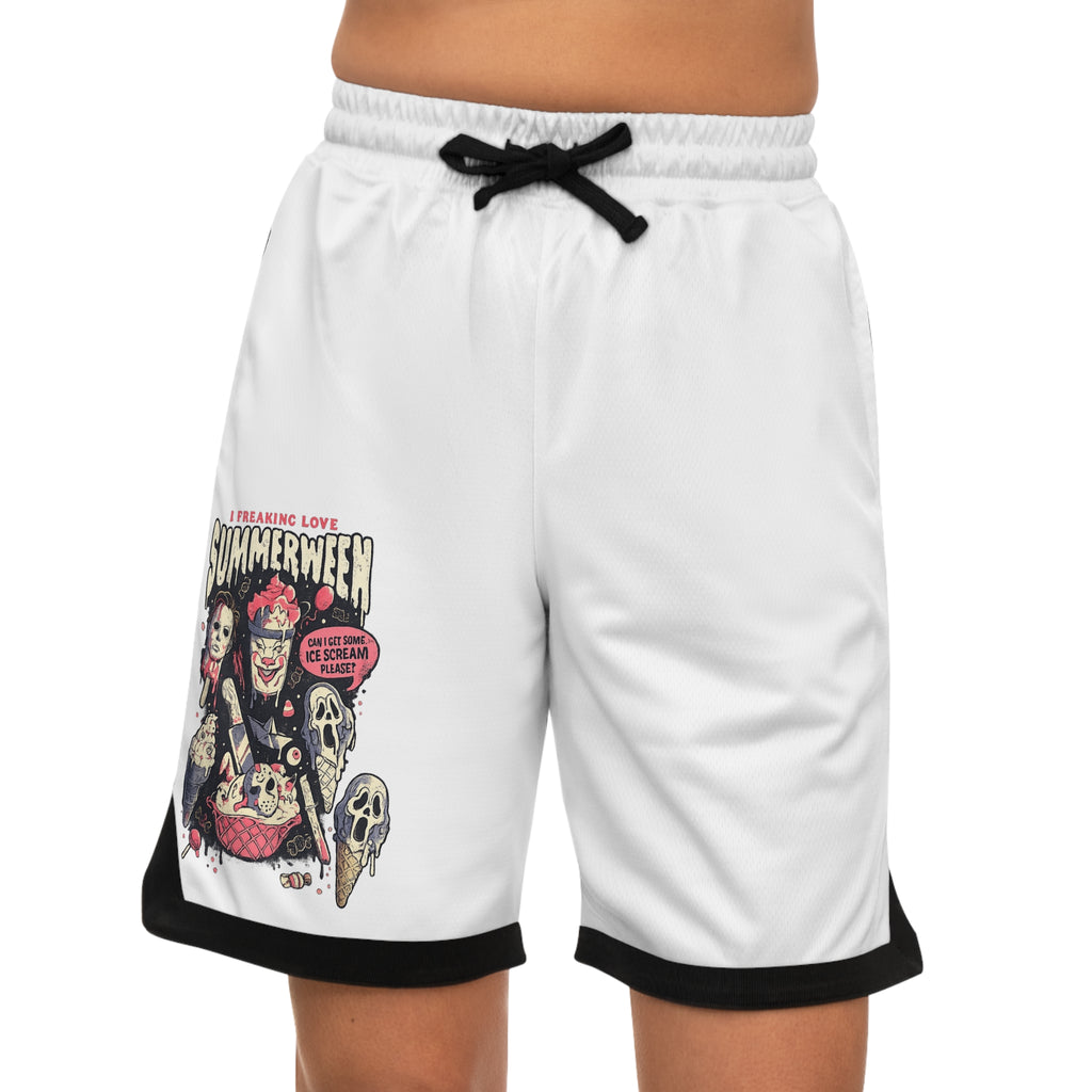 Summerween' Retro Horror Basketball Shorts