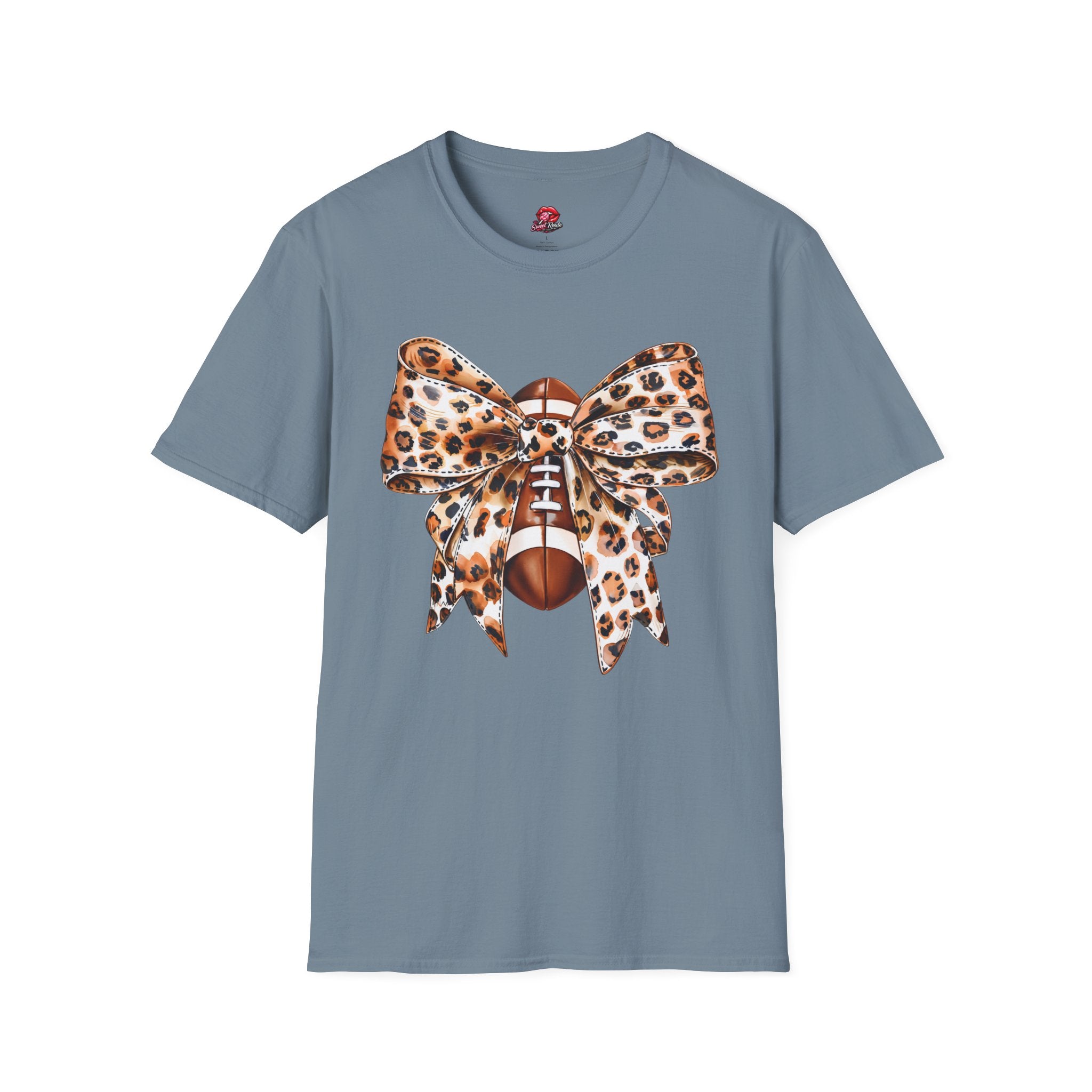Leopard Bow Football T-Shirt
