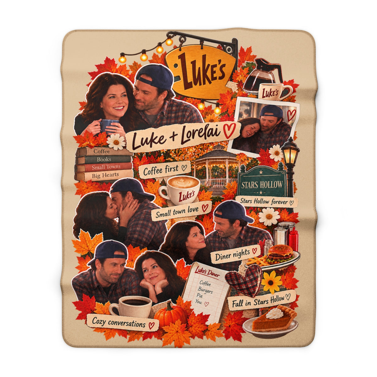 Luke & Lorelai Collage Sherpa Blanket