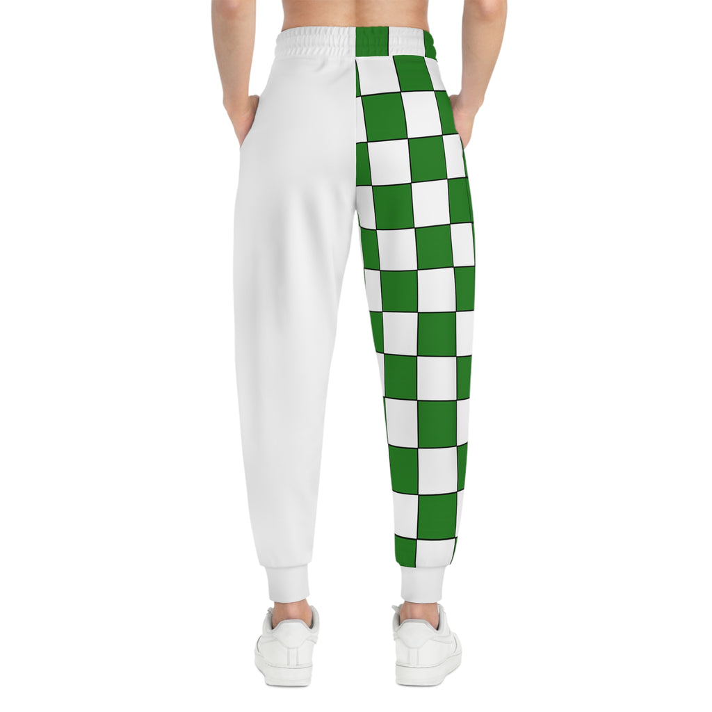 Loboes Green Checkerboard Athletic Joggers