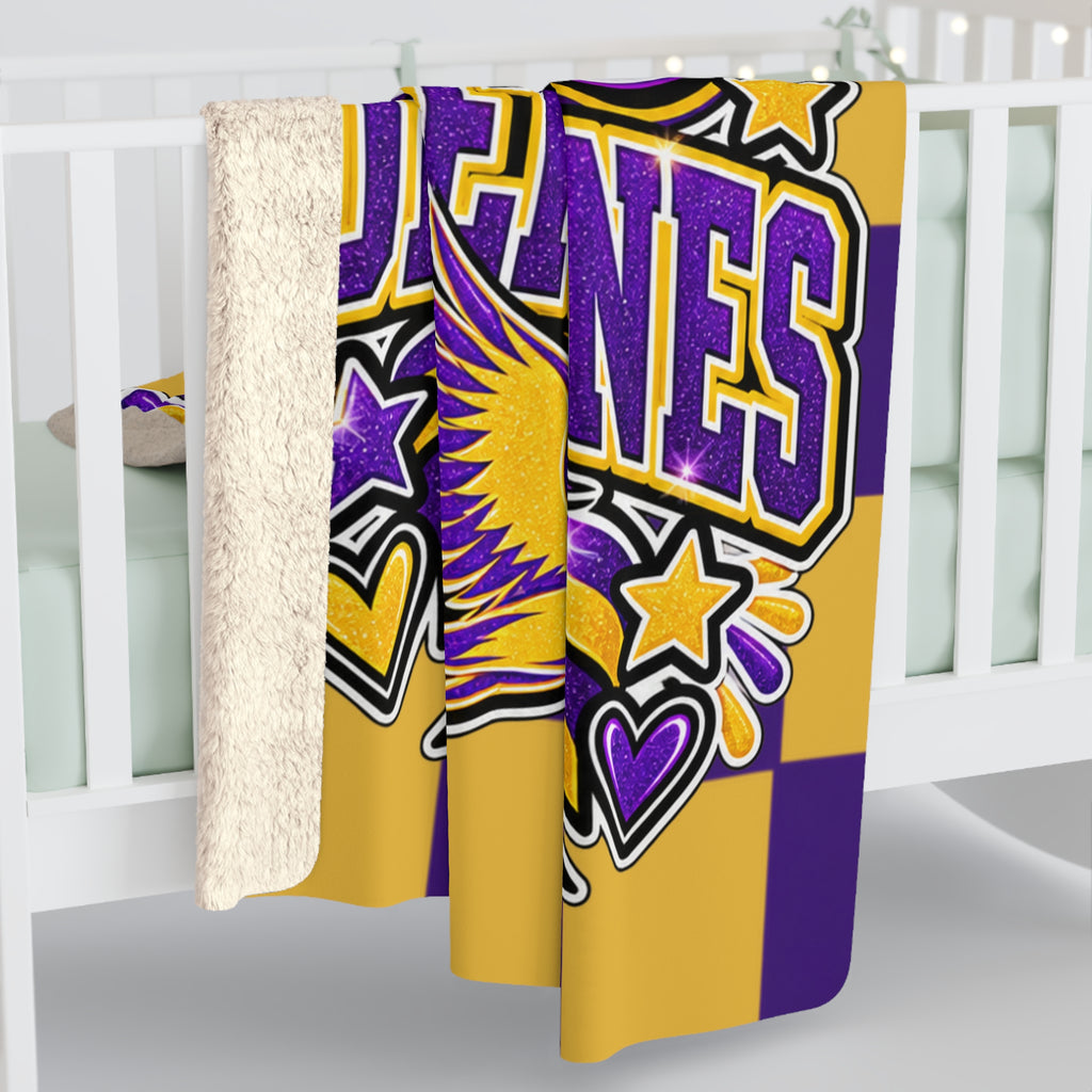 Golden Cranes Sherpa Fleece Blanket