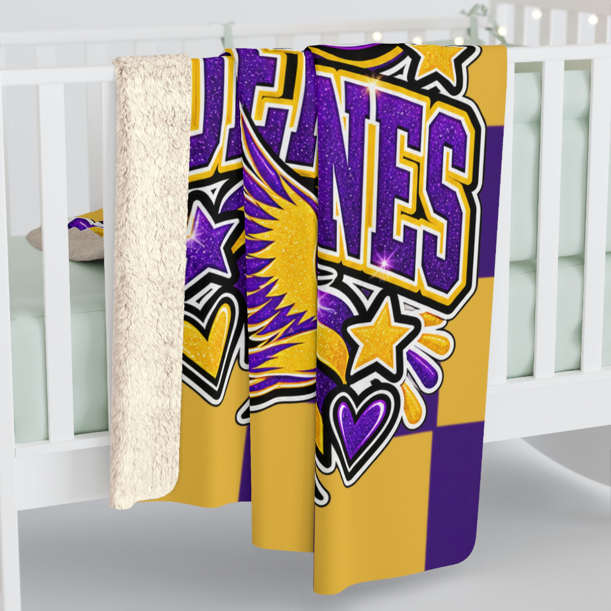 Golden Cranes Sherpa Fleece Blanket