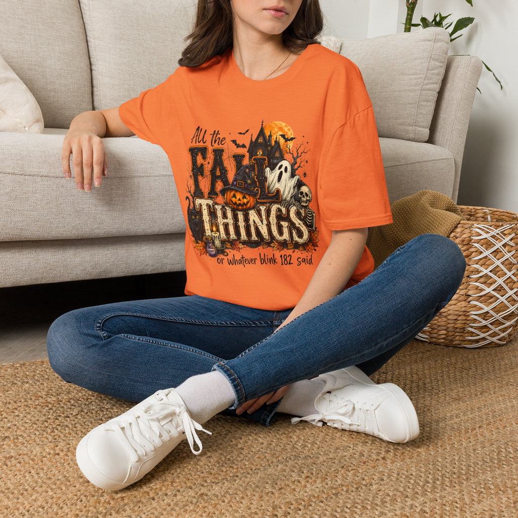 All the Fall Things Graphic T-Shirt | Cozy Autumn Pumpkin Retro Tee