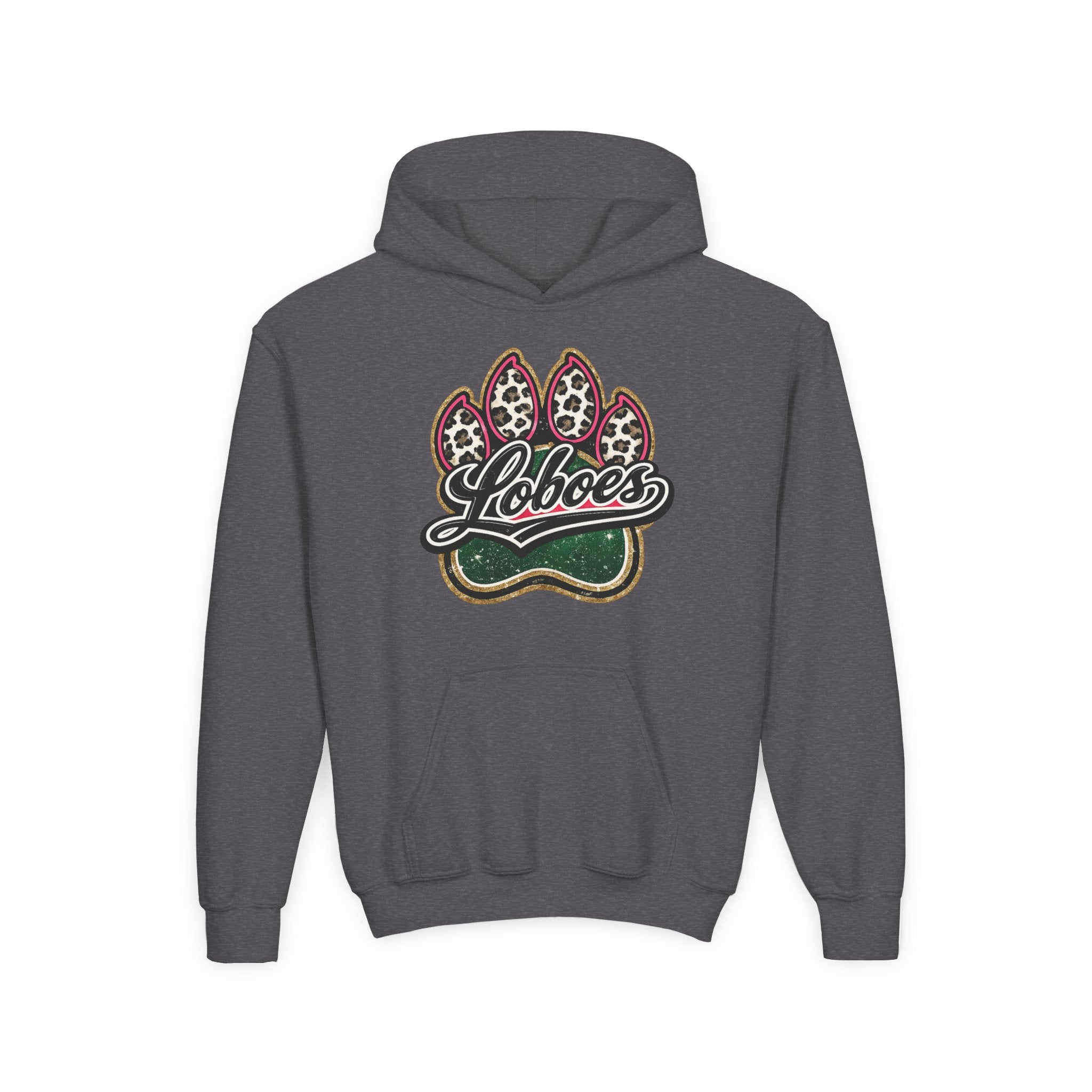 Youth Hoodie with 'Loboes' Paw