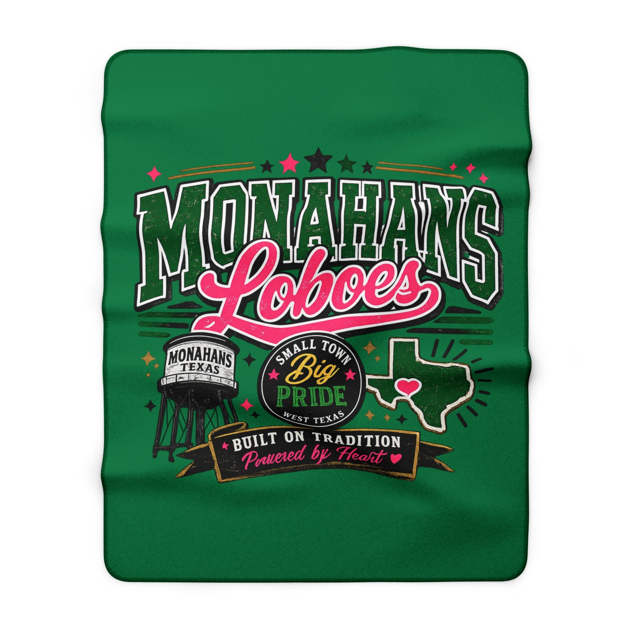Monahans Loboes Sherpa Fleece Stadium Blanket