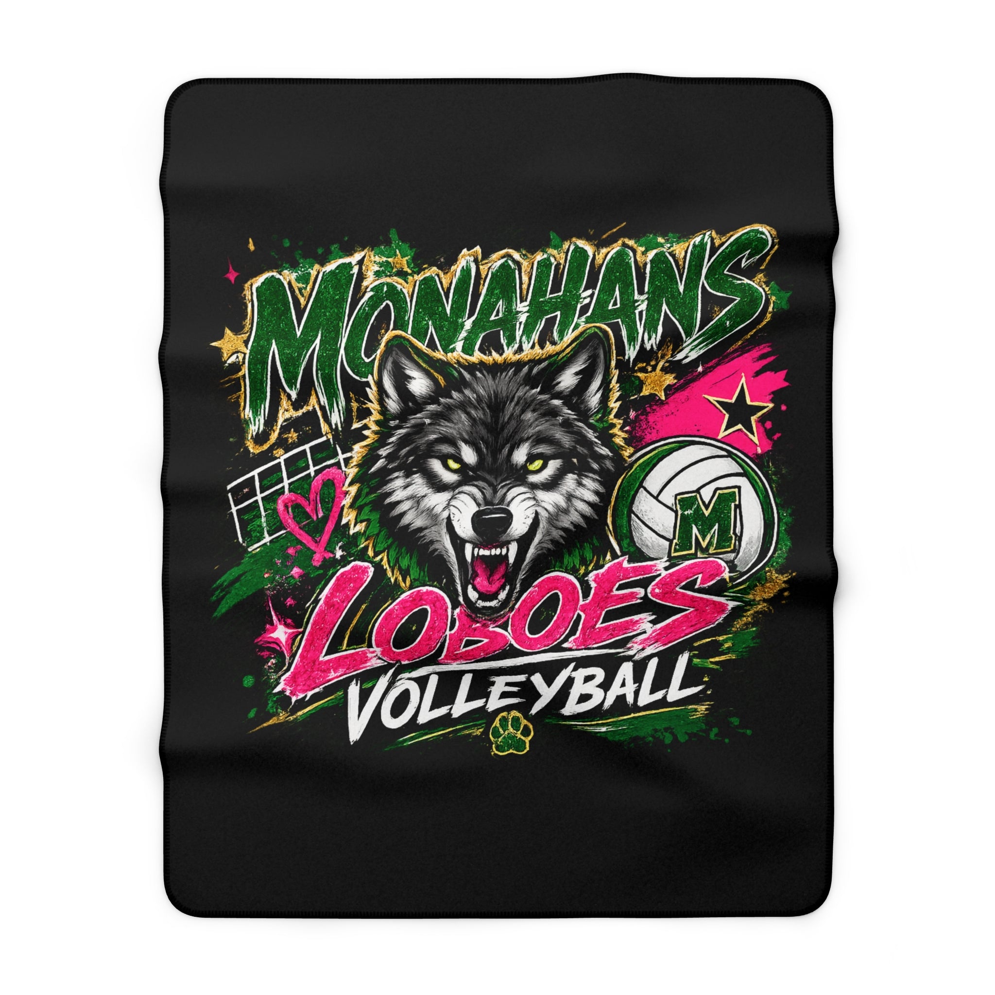 Monahans Lobos Volleyball Sherpa Blanket