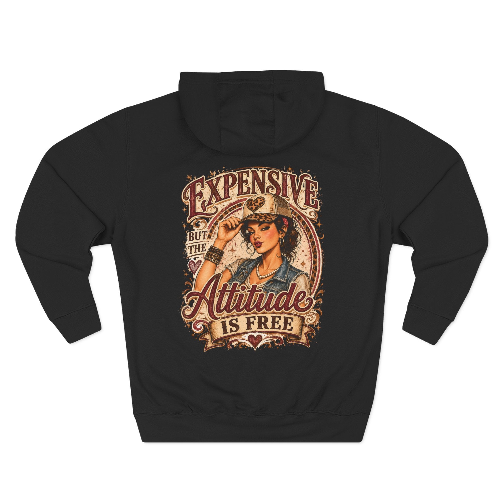 Attitude Is Free Vintage Cowgirl Hoodie