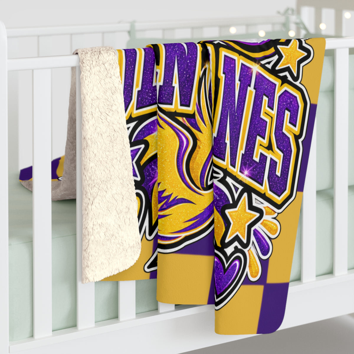 Golden Cranes Sherpa Fleece Blanket