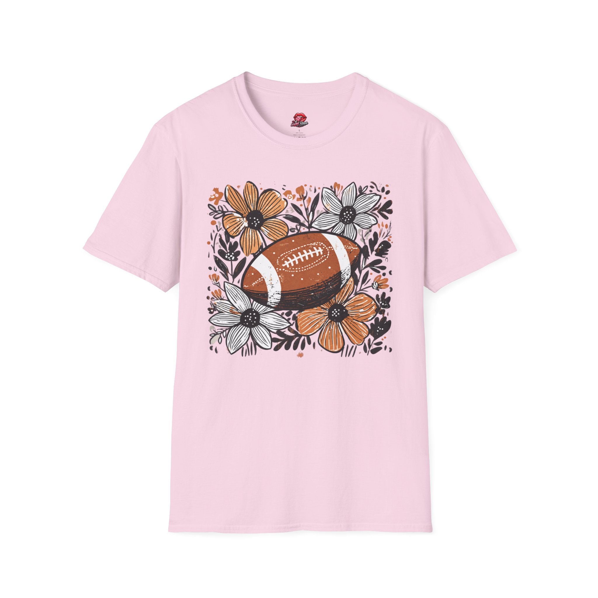 Floral Football T-Shirt — Vintage Fall Game Day Tee