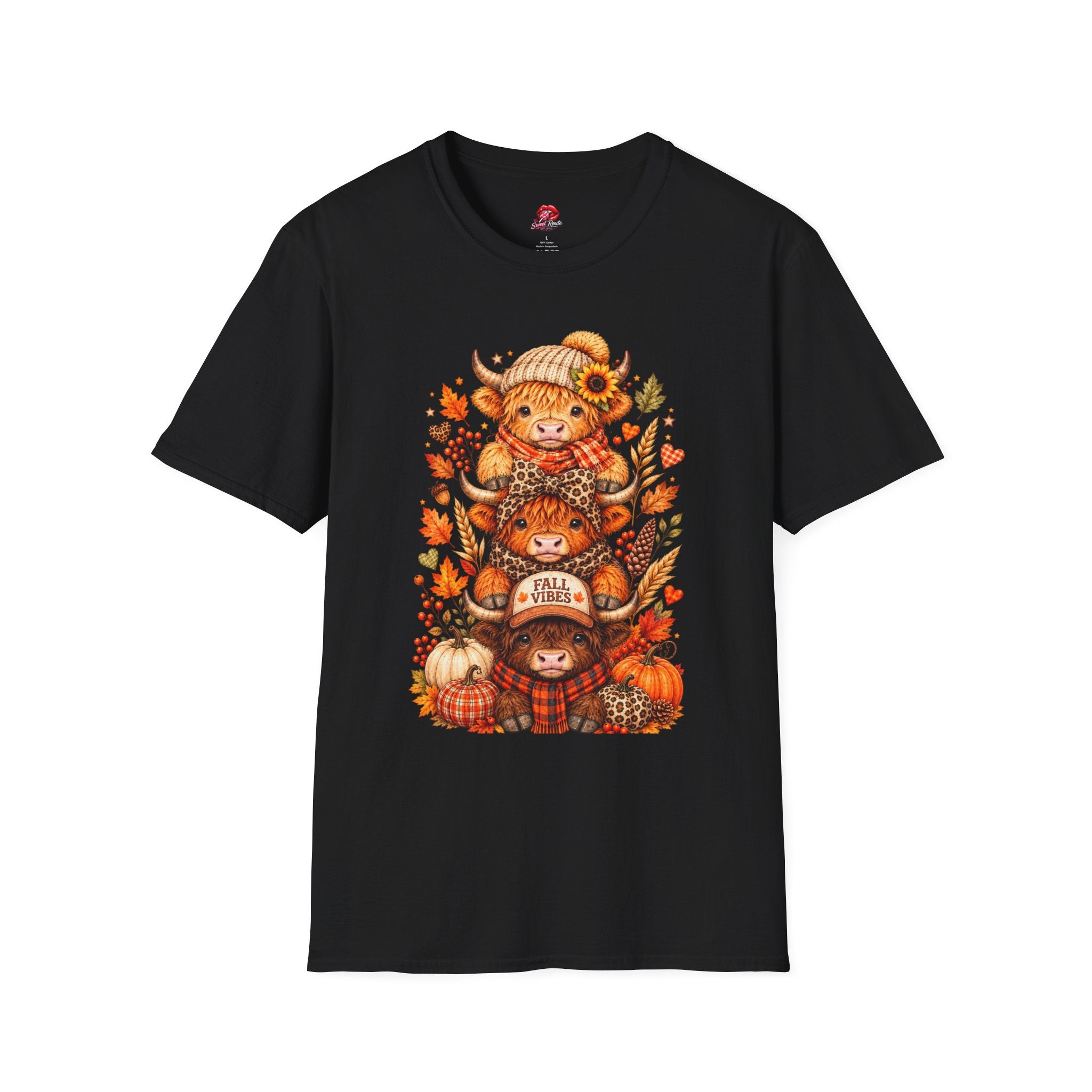 Autumn Highland Cow Stack T-Shirt