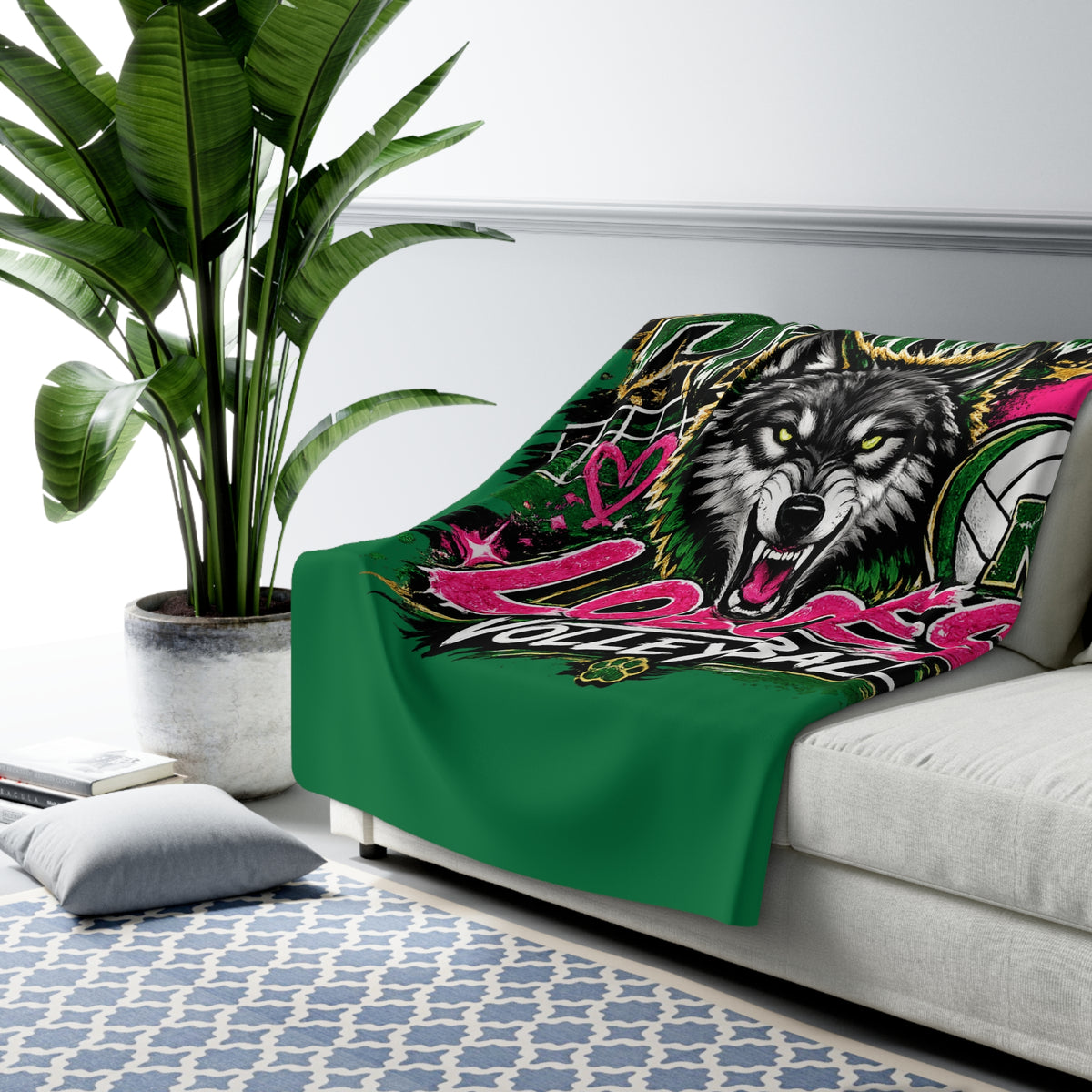Monahans Loboes Volleyball Sherpa Blanket