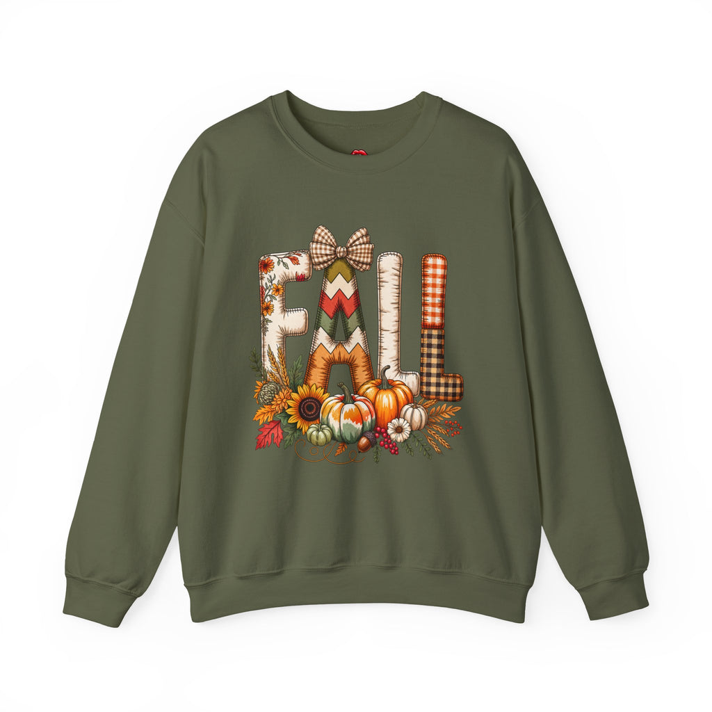 Autumn Pumpkins & Plaid Lettering Crewneck