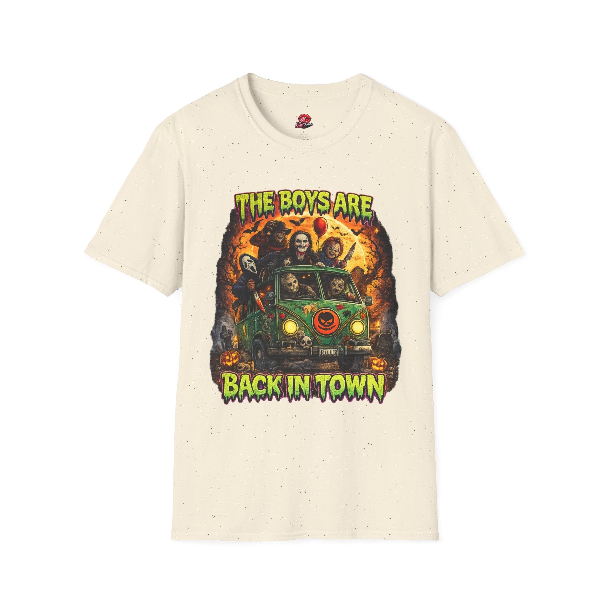 The Boys Are Back in Town Horror Shirt | Retro Horror Movie Icons T-Shirt | Vintage Halloween Graphic Tee | Spooky Slasher Fan Shirt