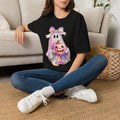 Pastel Ghost with Bow Halloween T-Shirt | Cute Coquette Ghost Graphic Tee | Pink Pumpkin Spooky Season Shirt