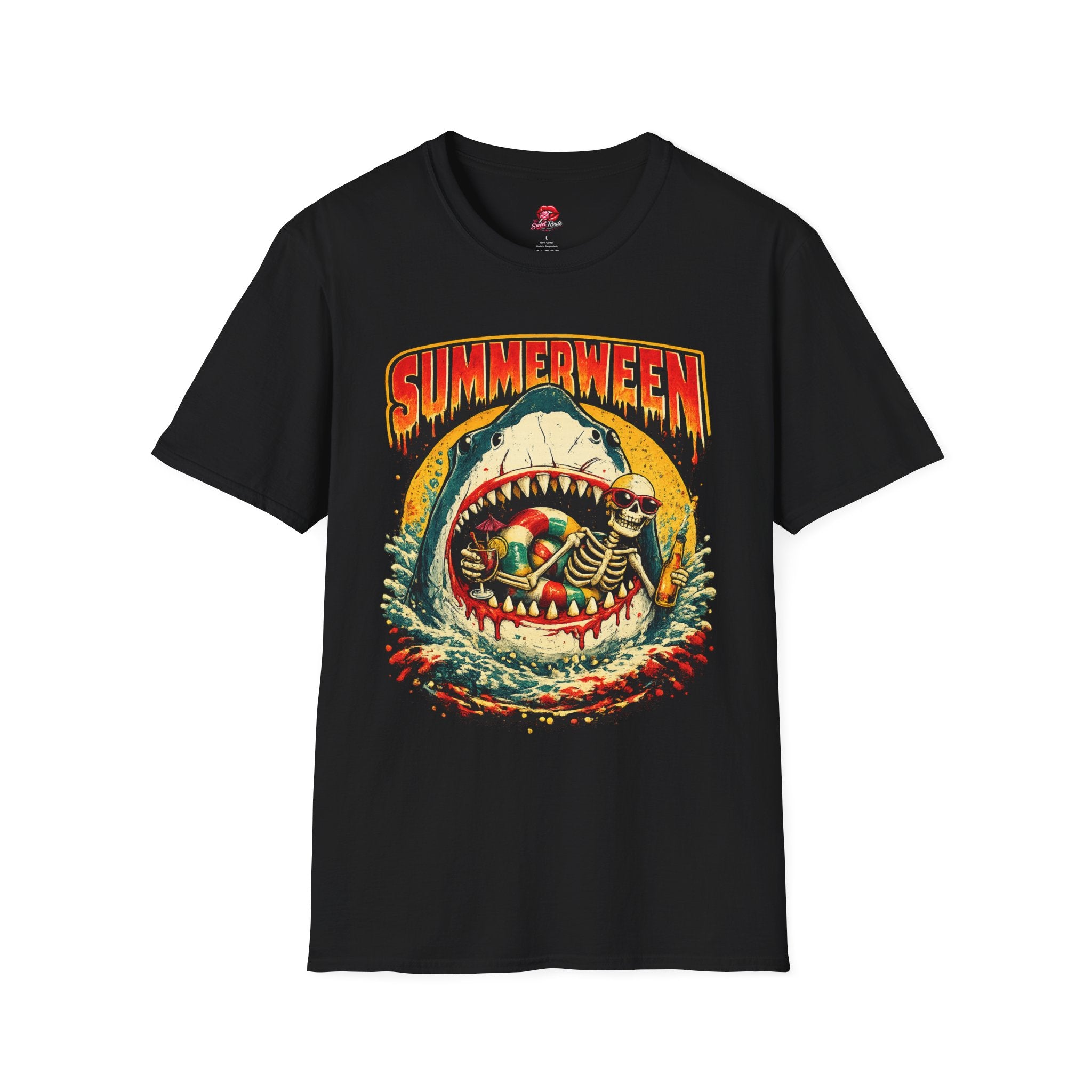 'Summerween Retro Shark Skull Tee