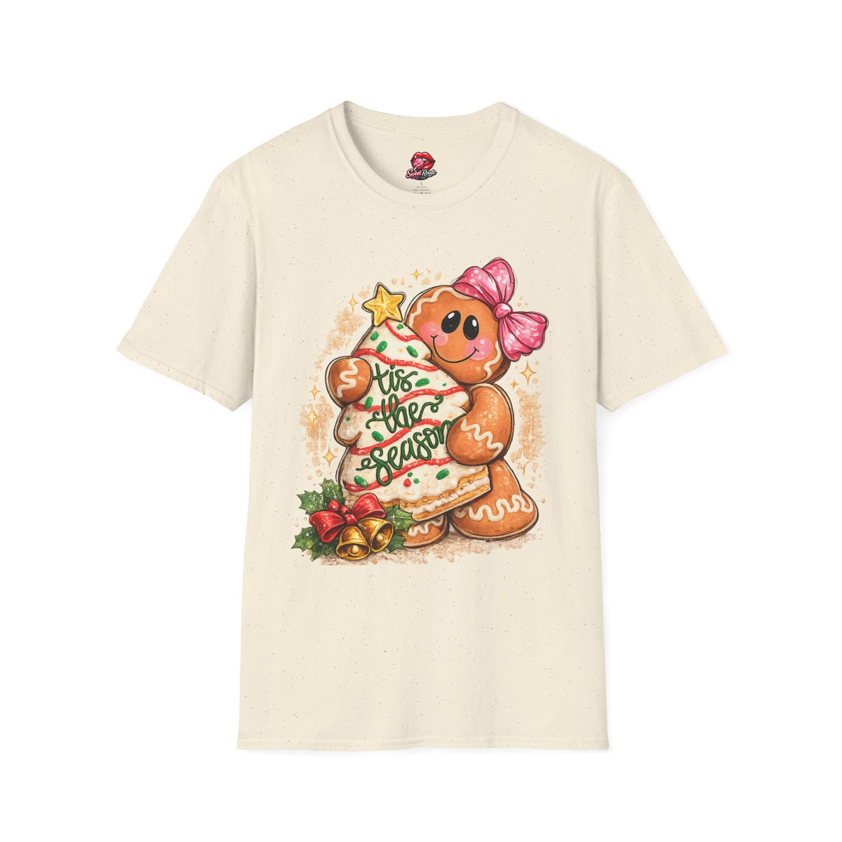 Gingerbread Girl Holding Christmas Tree T-Shirt