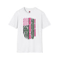 Pink & Green Distressed Flag Design Tee