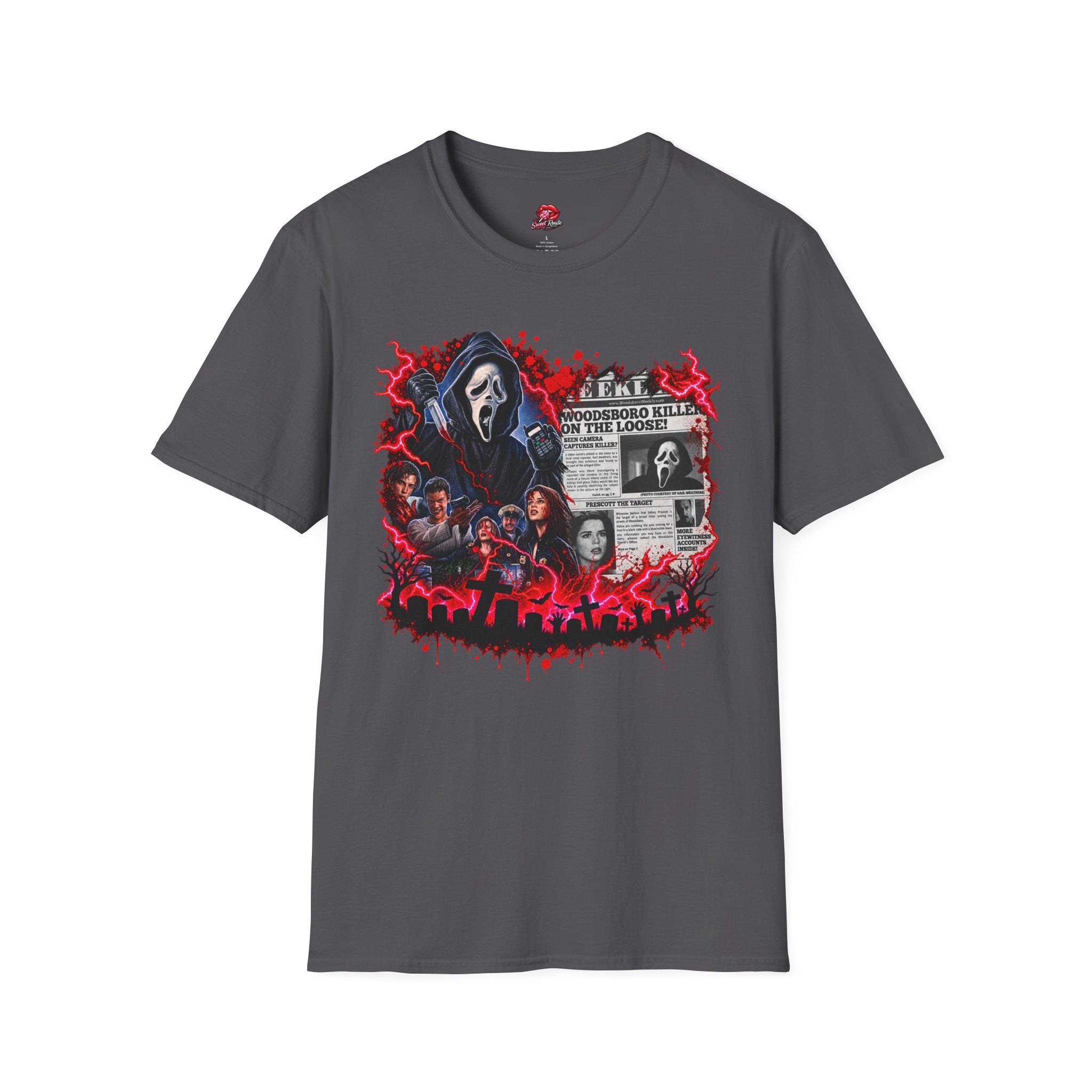 Scream Ghostface Newspaper Horror T-Shirt
