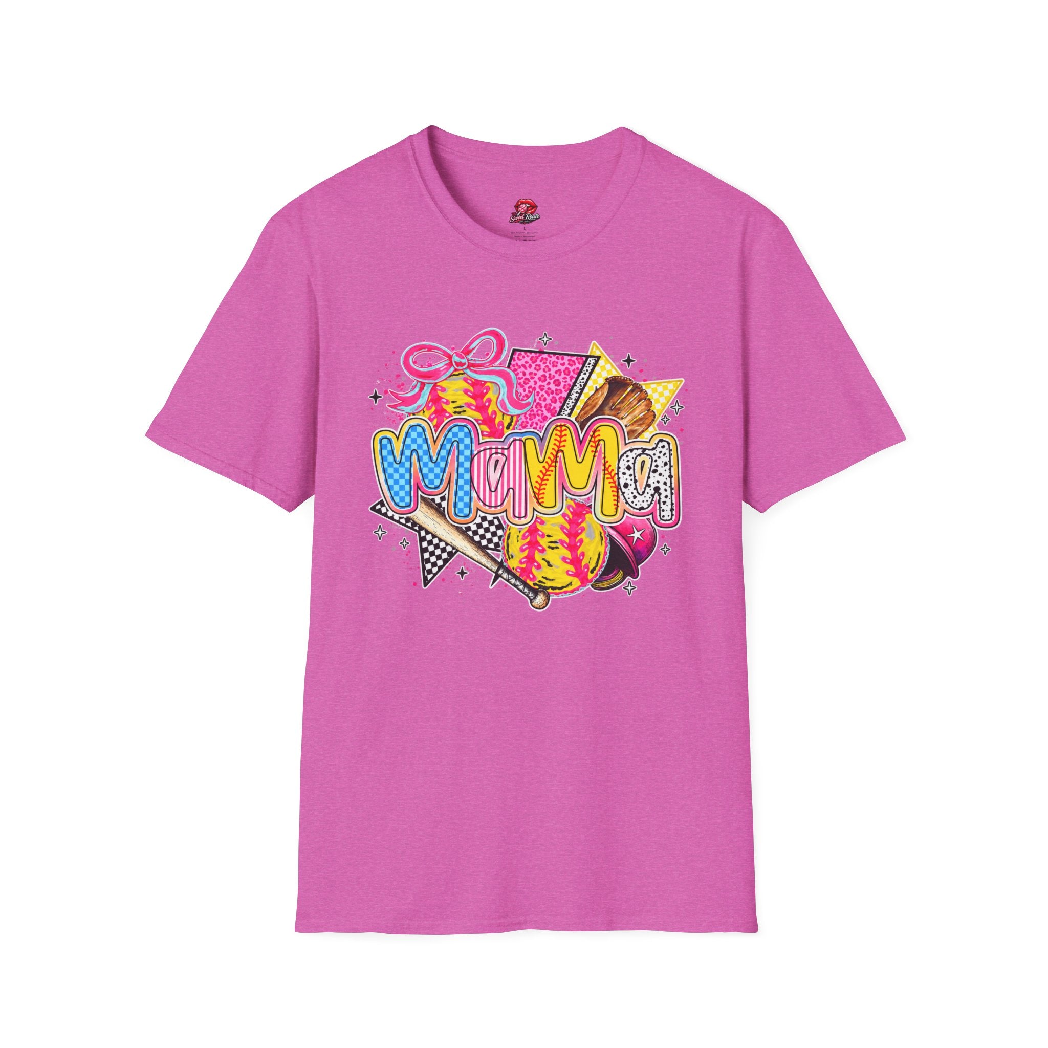 Mama Colorblock Softball Graphic T-Shirt