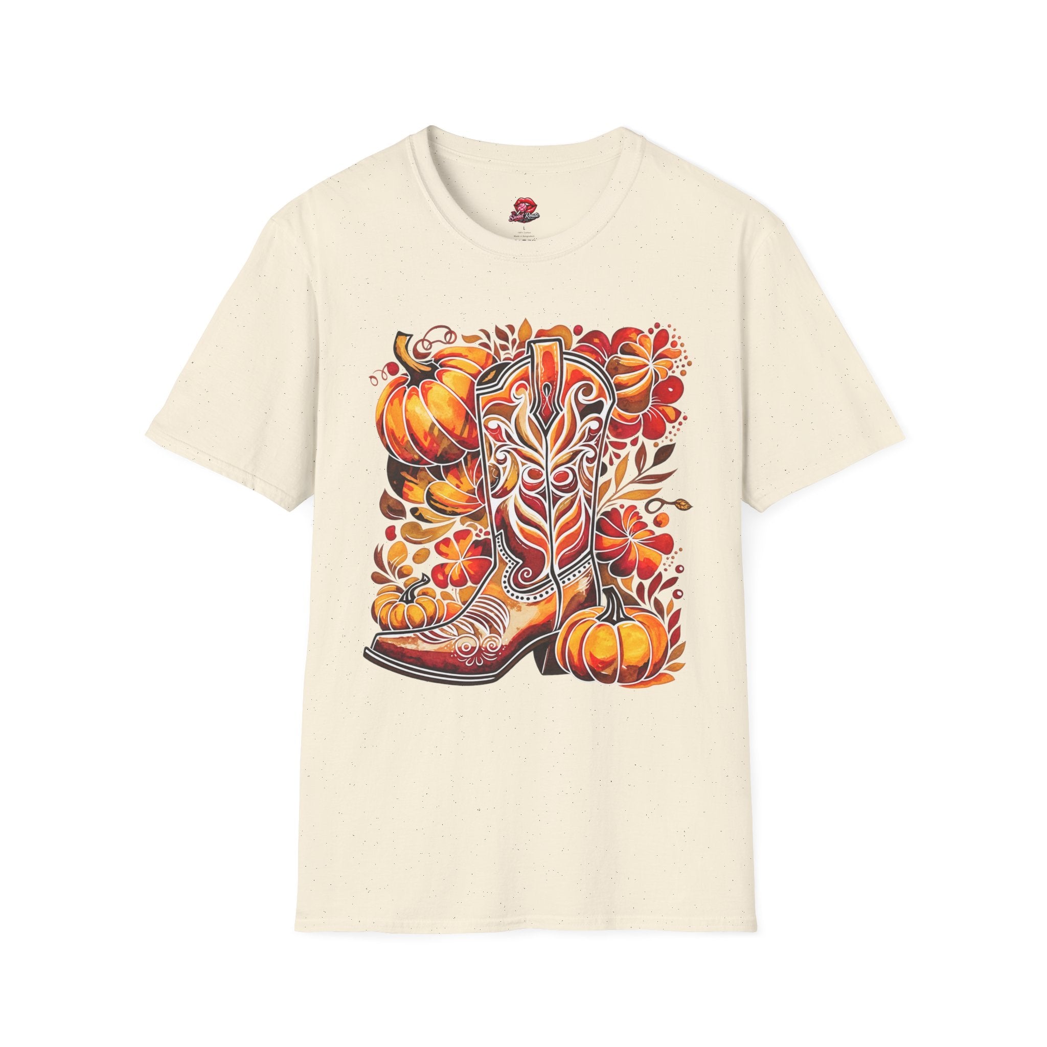 Autumn Cowgirl Boots Pumpkin T-Shirt