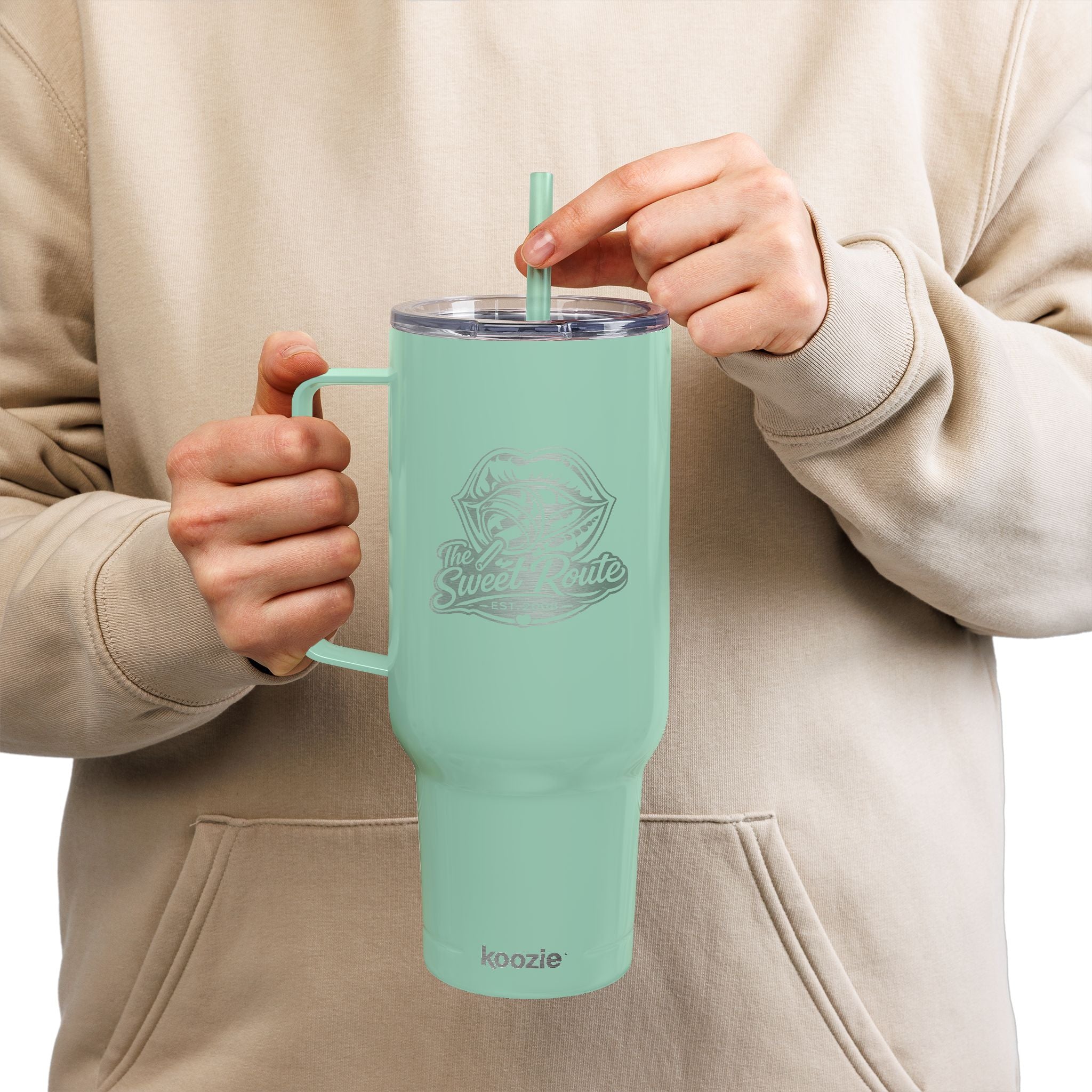 Sweet Route Insulated Tumbler with Lid, 40oz