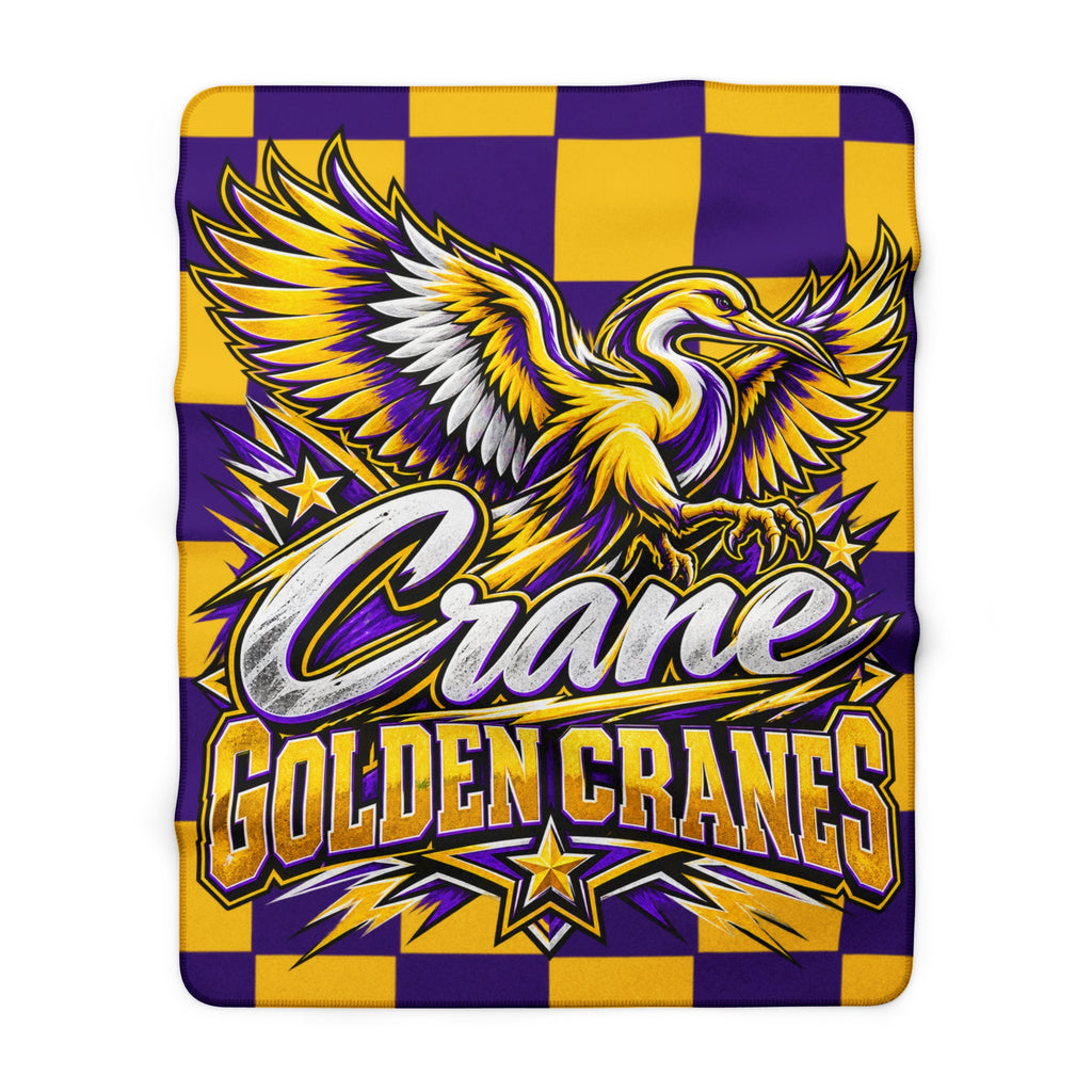Golden Cranes Sherpa Fleece Blanket